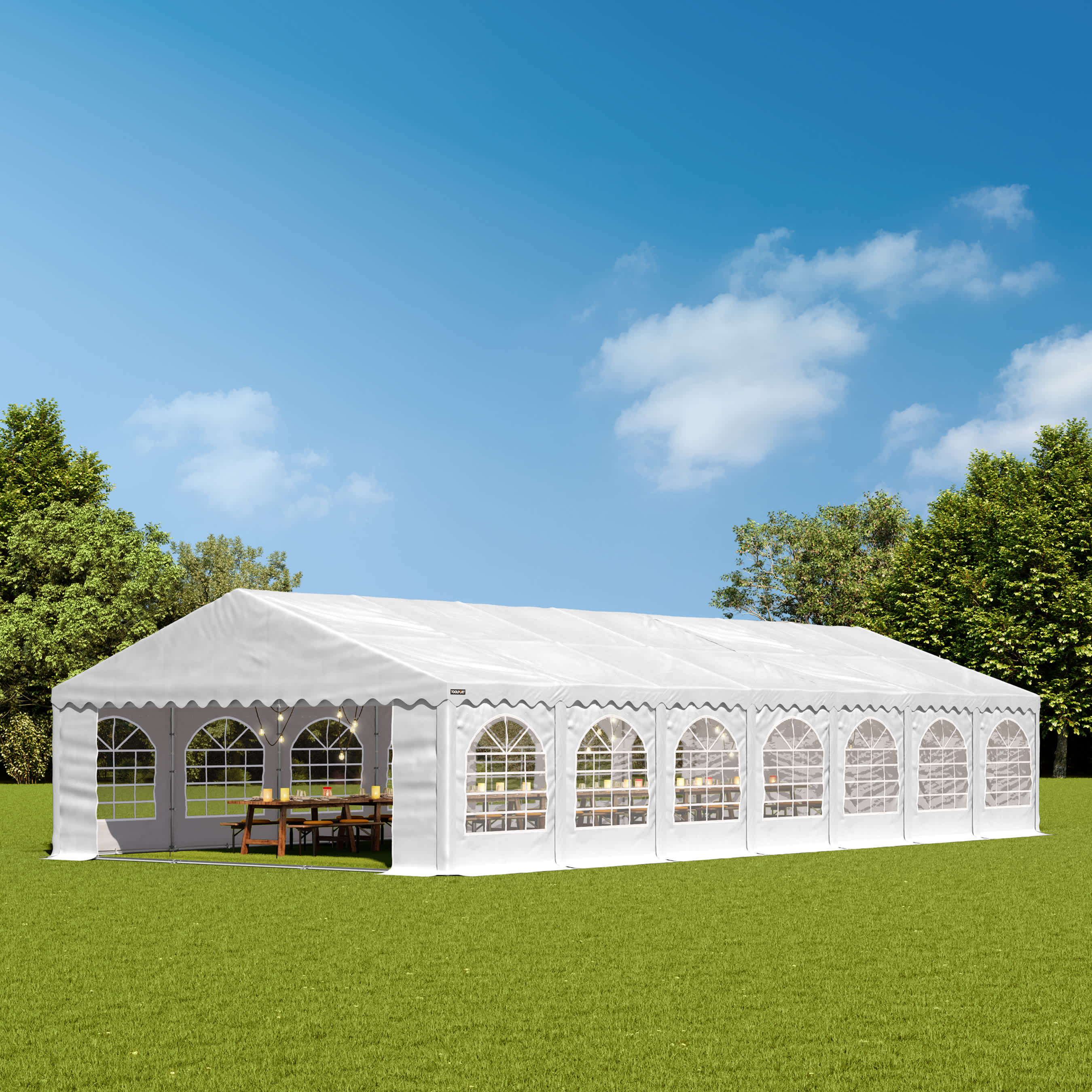 6x14m Marquee white PVC 750 PRO party tent, event shelter