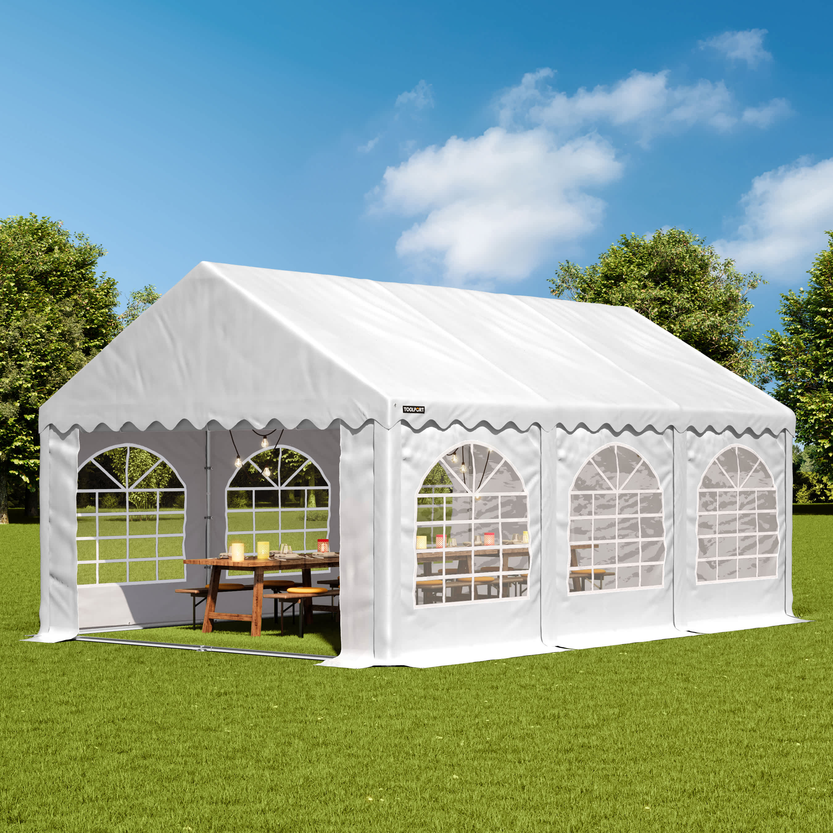 3x6m Marquee white PVC 800 PRO party tent, event shelter