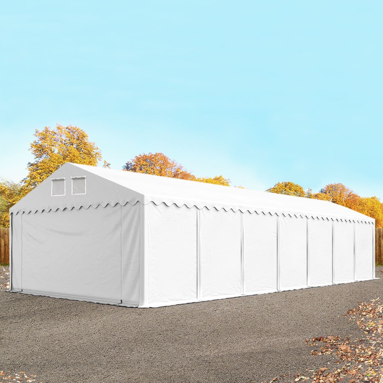 5x14m Lagertält vit PVC 800 Förvaringstält, Arbetstält
