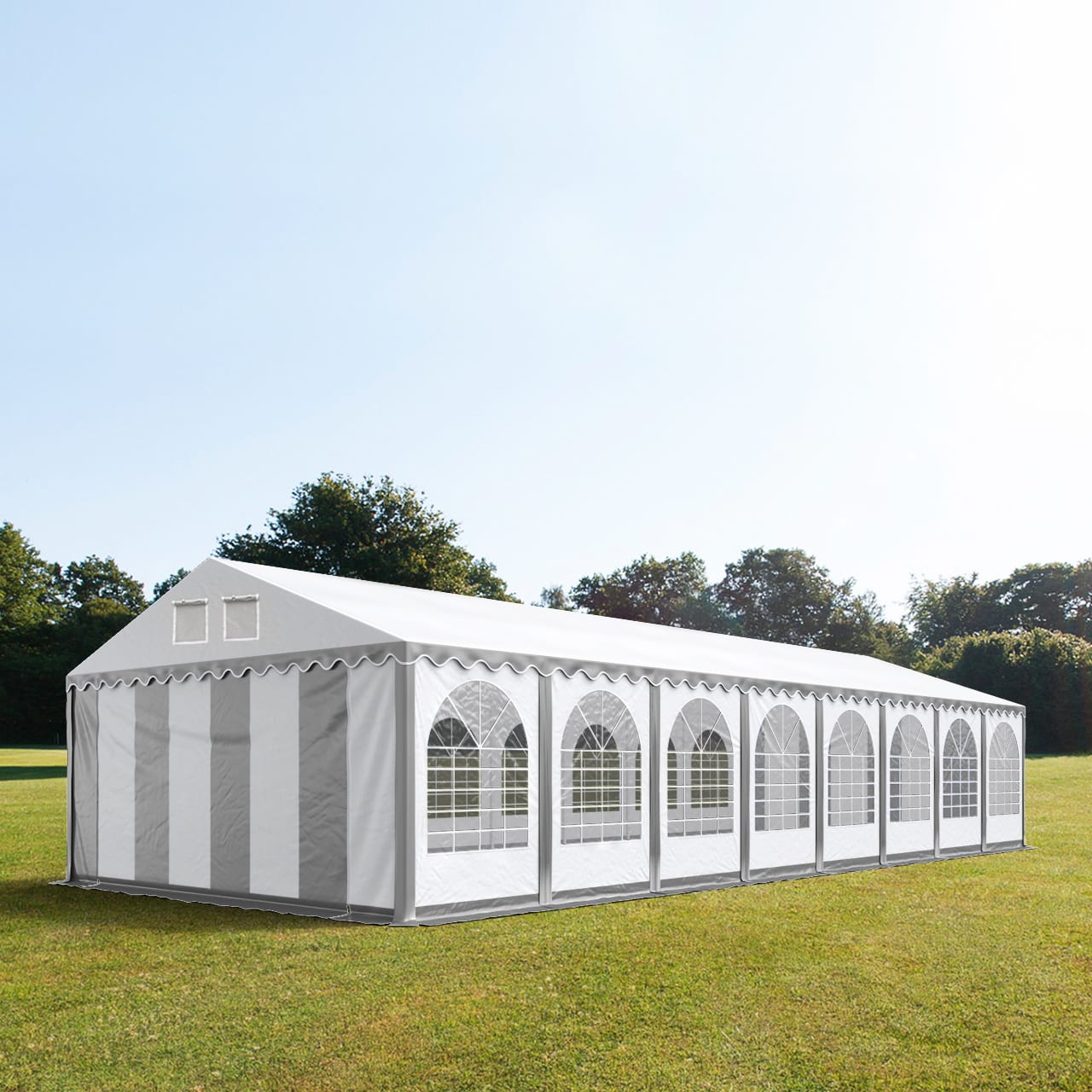 6x28m Marquee grey-white PVC 1400 PRO party tent, event shelter