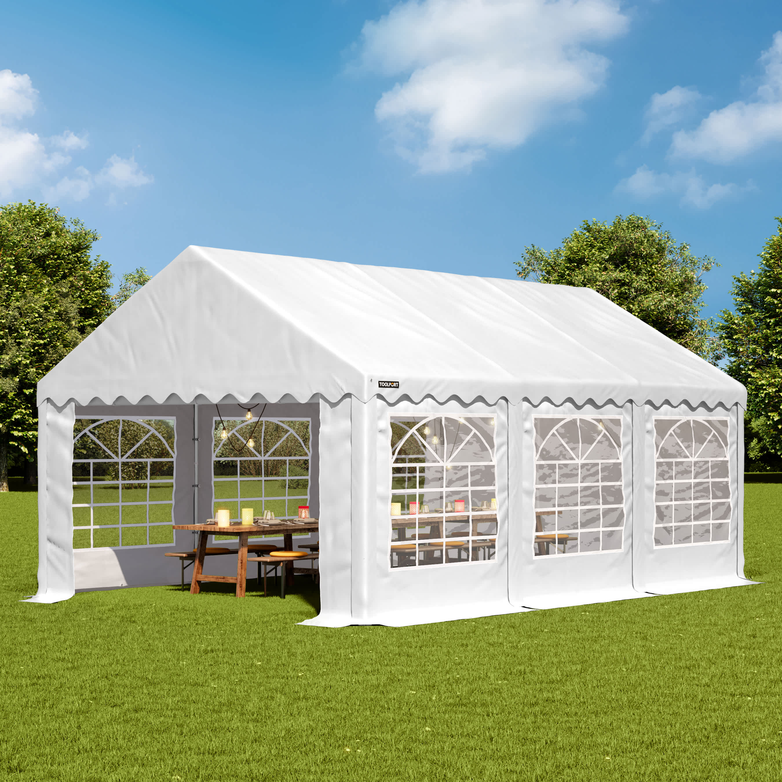 3x6m Marquee white PVC 700 PRO party tent, event shelter