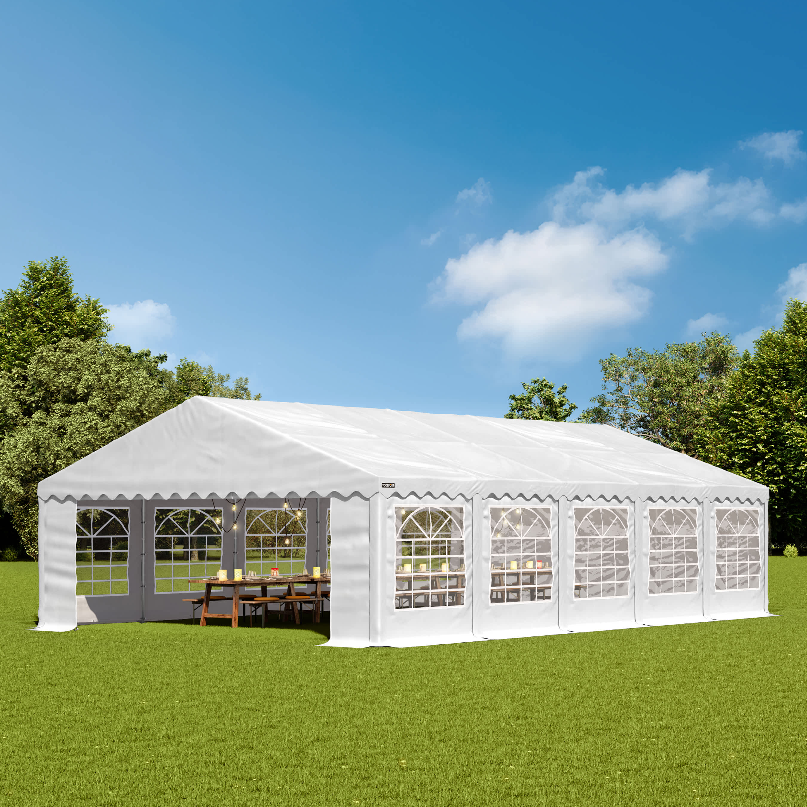 5x10m Marquee white PVC 700 PRO party tent, event shelter