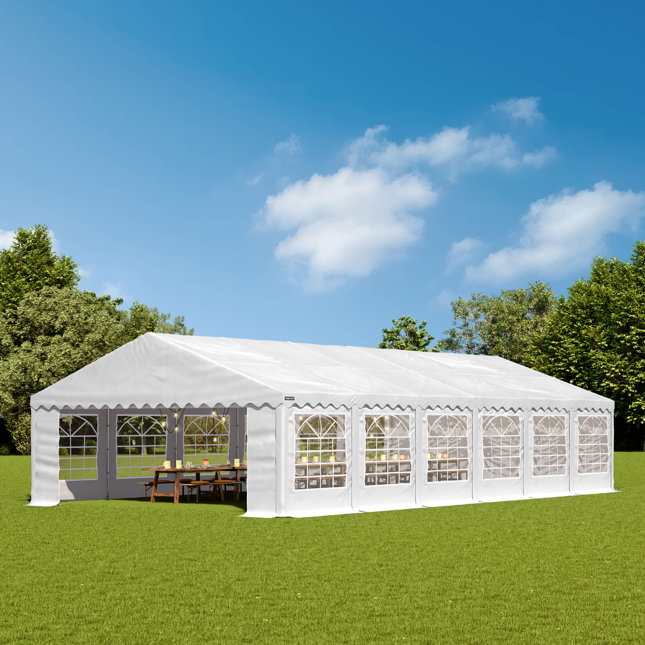 6x12m Marquee white PVC 700 PRO party tent, event shelter