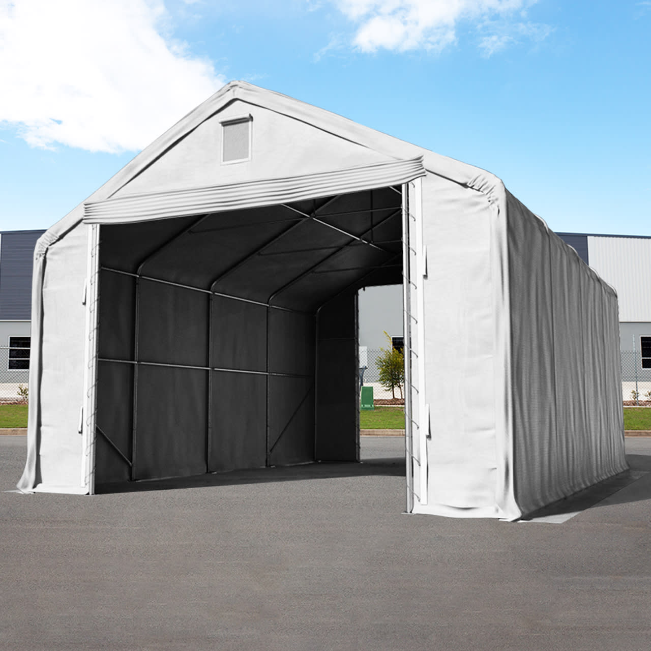 6x12m Hangar PVC gris PVC 2300 Hall de stockage