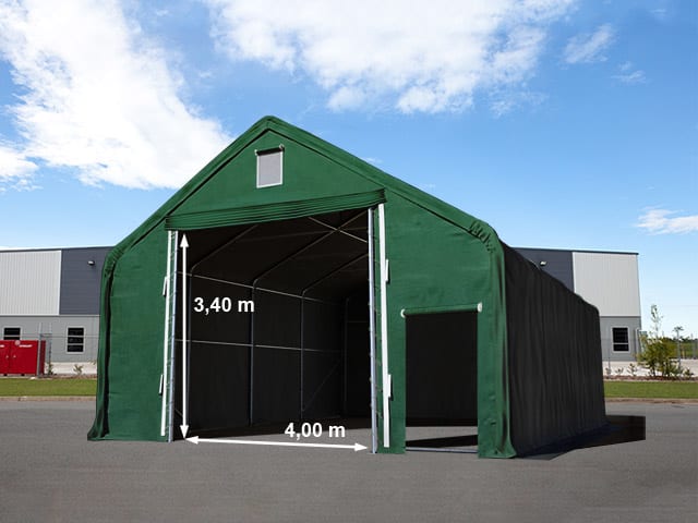 8x8m Hangar PVC vert foncé PVC 2300 Hall de stockage