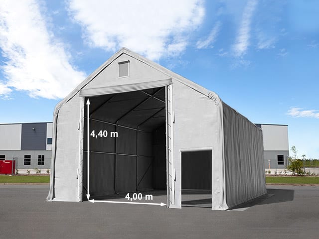 8x8m Zelthalle grau PVC 2300 Industriezelt, Lagerhalle