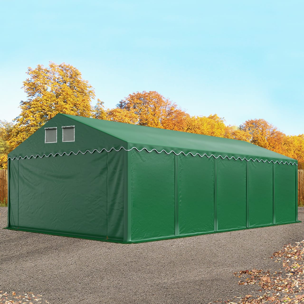 5x10m Tente de stockage vert foncé PVC 800