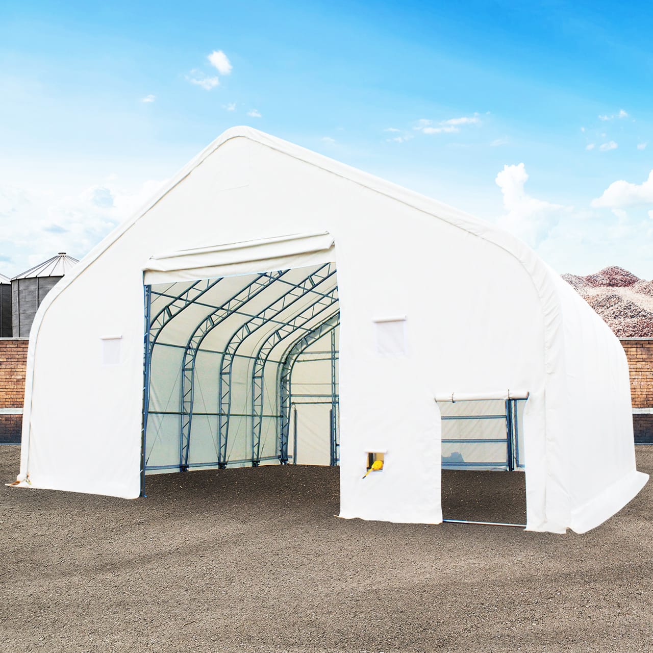 12x12m Tenthal wit PVC 2300 Bouwtenten, Industrietenten, Loodsen, Tent-Hangar