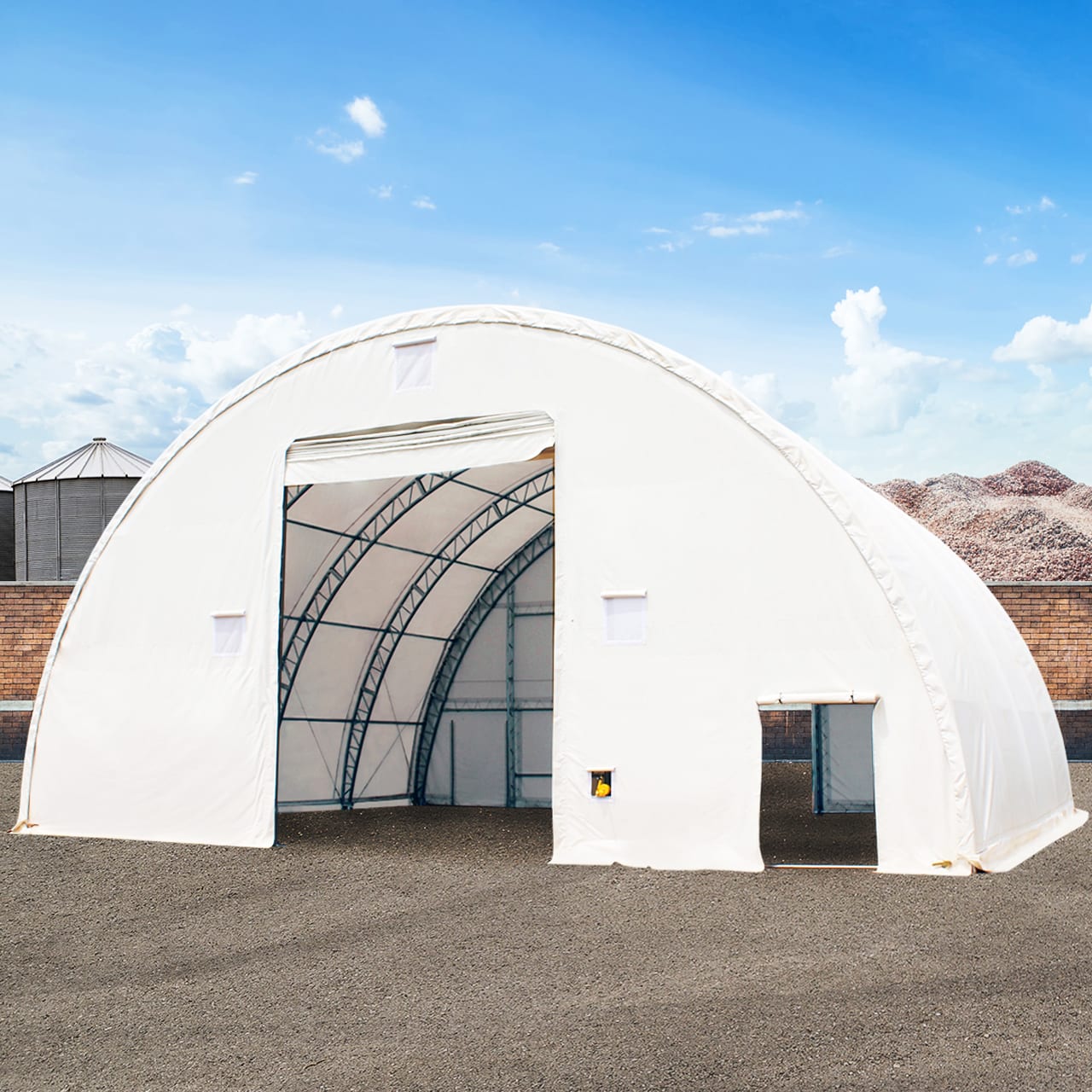 15,25x12m Capannoni Tunnel bianco PVC 2300 Tunnel Agricolo, Tunnel Industriale