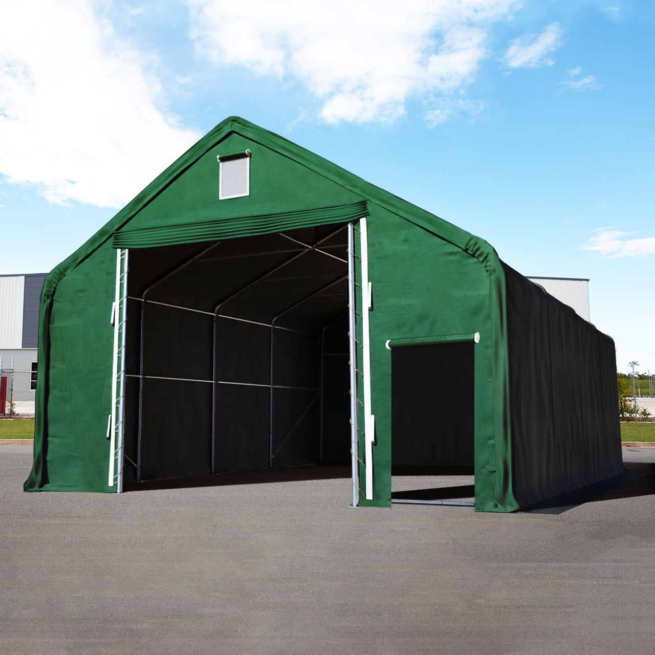 10x20m Hangar PVC vert foncé PVC 2300 Hall de stockage