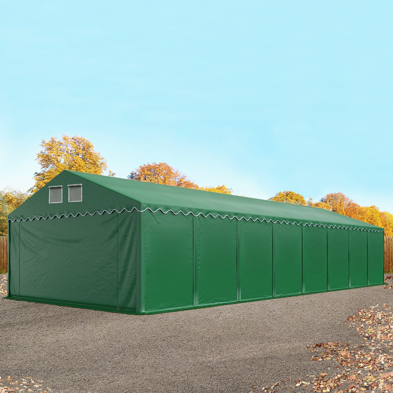 5x16m Storage Tent dark green PVC 800 temporary buildings