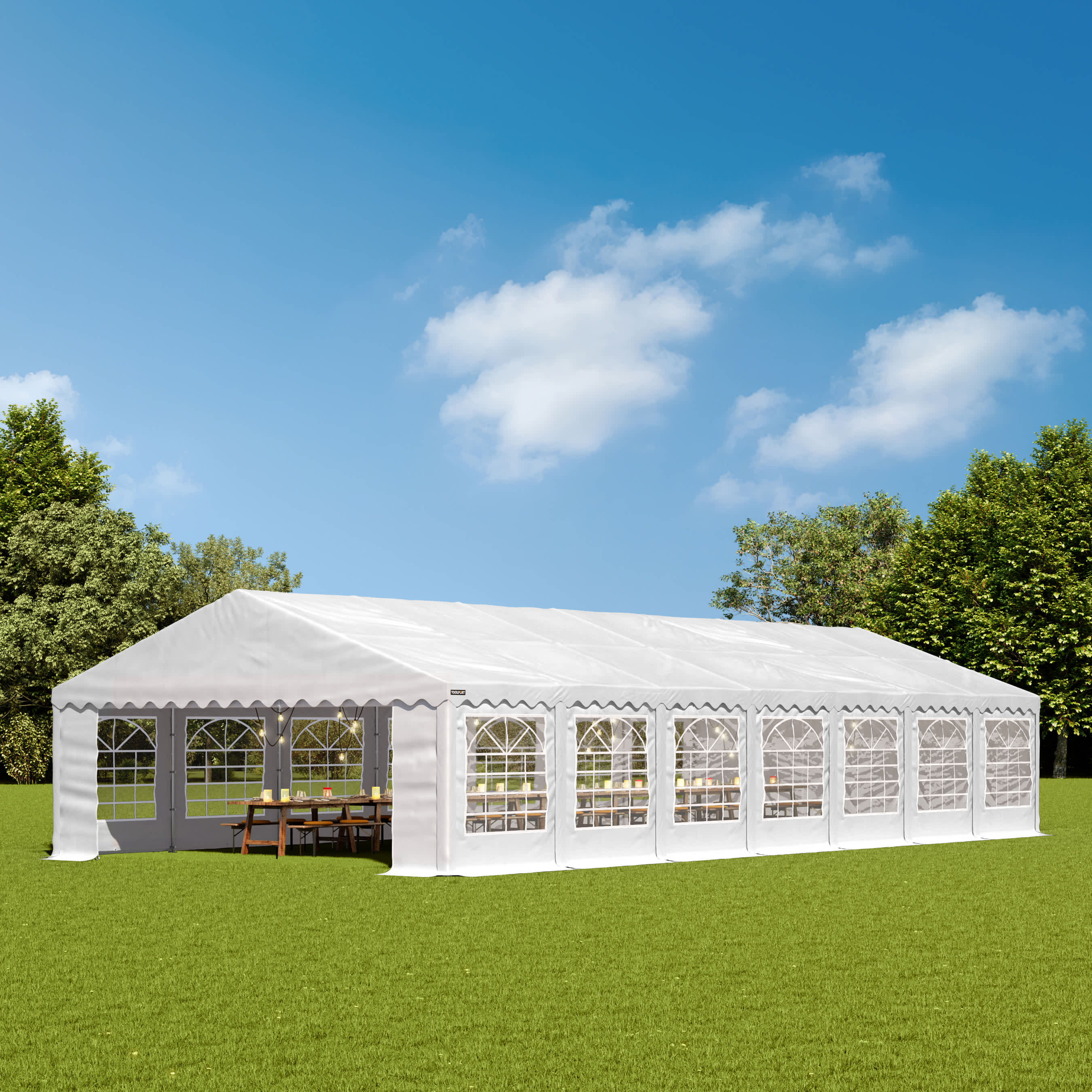 6x14m Marquee white PVC 700 PRO party tent, event shelter
