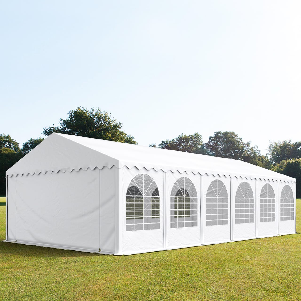 5x12m Tente de réception blanc PVC 800 Barnum, Chapiteau