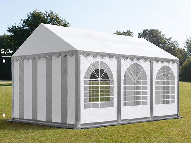 4x6m Marquee grey-white PVC 800 PRO party tent, event shelter