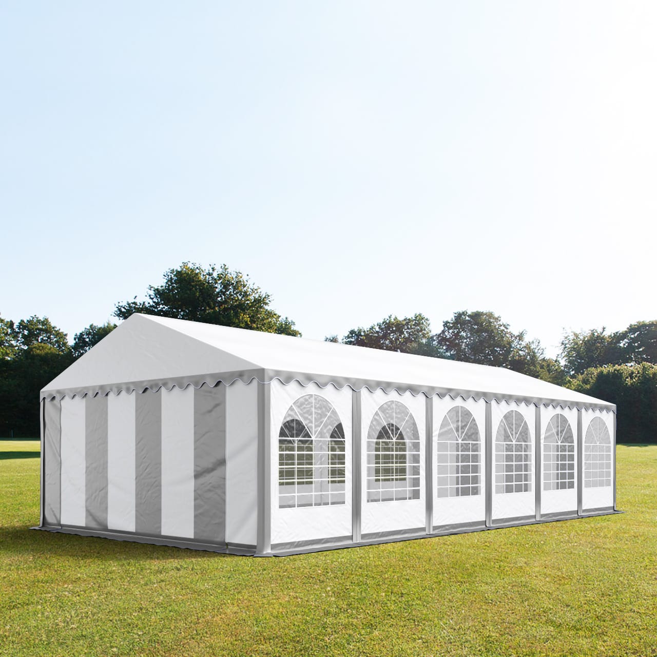 6x12m Namiot Imprezowy szaro-biały PVC 800 Namiot ogrodowy, Namiot Eventowy, Namiot Cateringowy