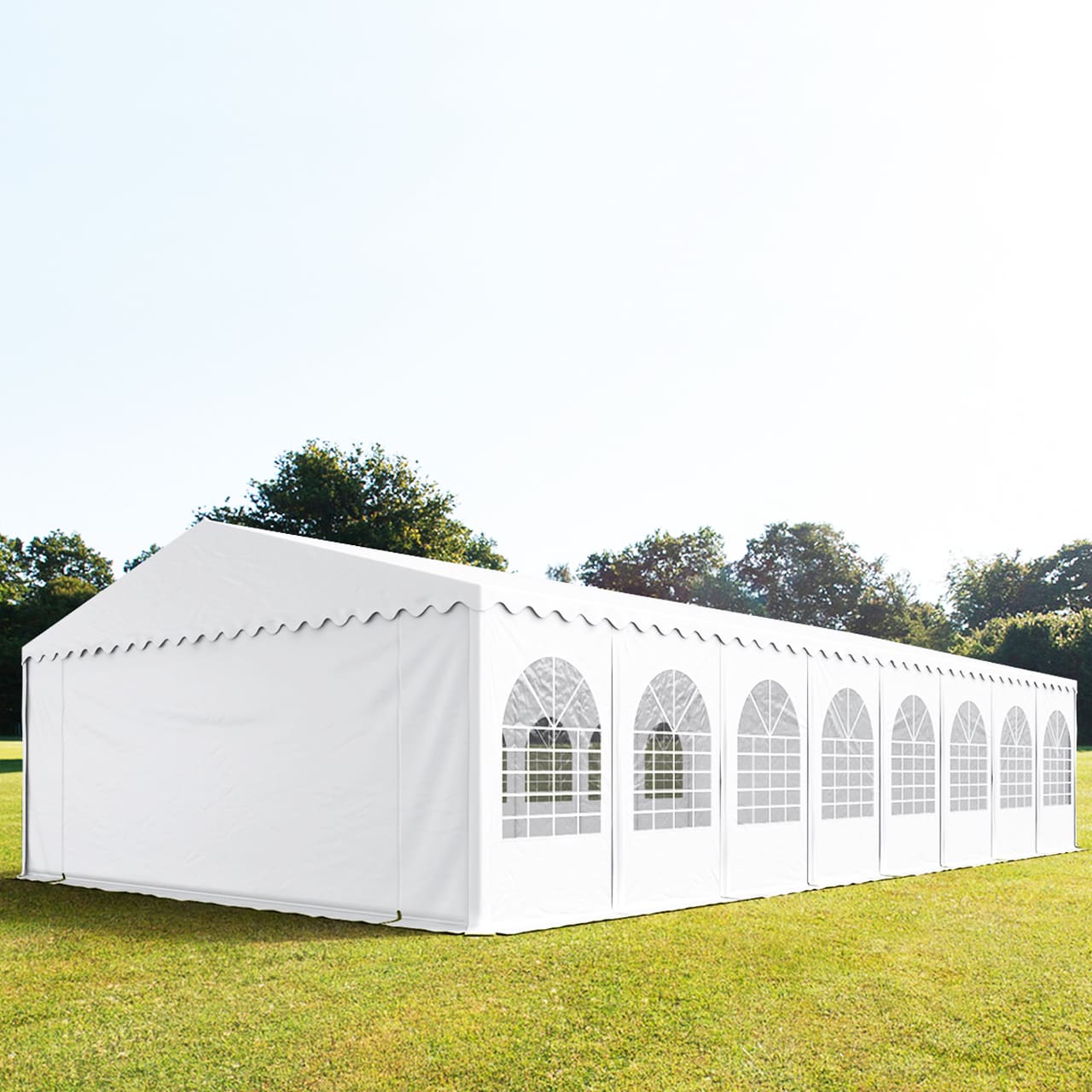 8x16m Partyzelt weiß PVC 800 Gartenzelt, Festzelt