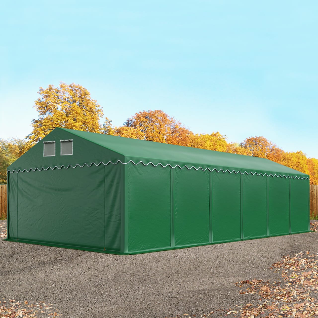 6x12m Tende Capannone verde scuro PVC 800 Tendone Deposito, Tenda Capannone, Tenda Deposito