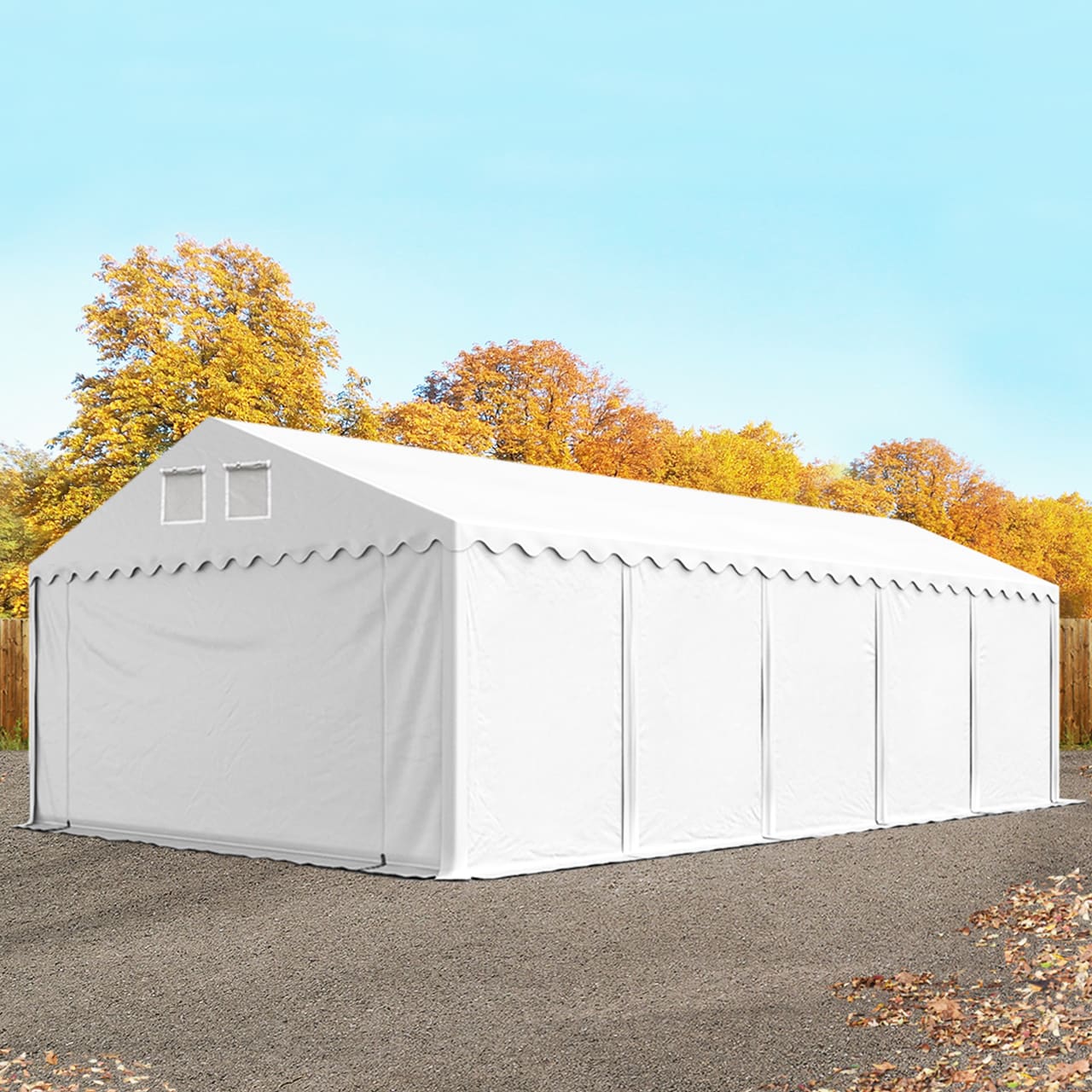 6x10m Lagerzelt weiß PVC 800 Unterstand Gerätezelt, Bauzelt