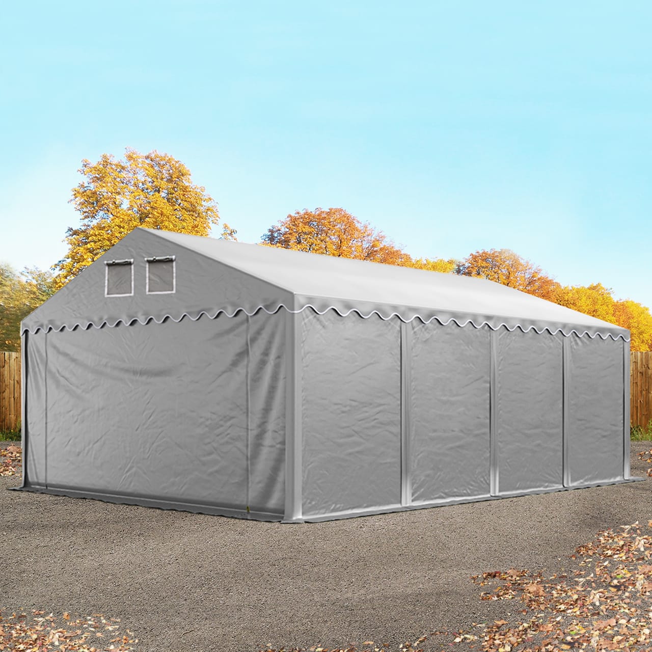 5x8m Tende Capannone grigio PVC 800 Tendone Deposito, Tenda Capannone, Tenda Deposito