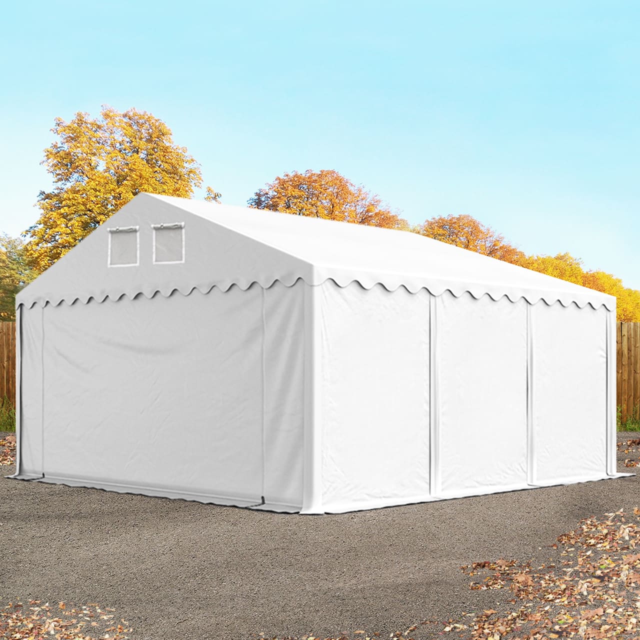 5x6m Lagerzelt weiß PVC 800 Unterstand Gerätezelt, Bauzelt