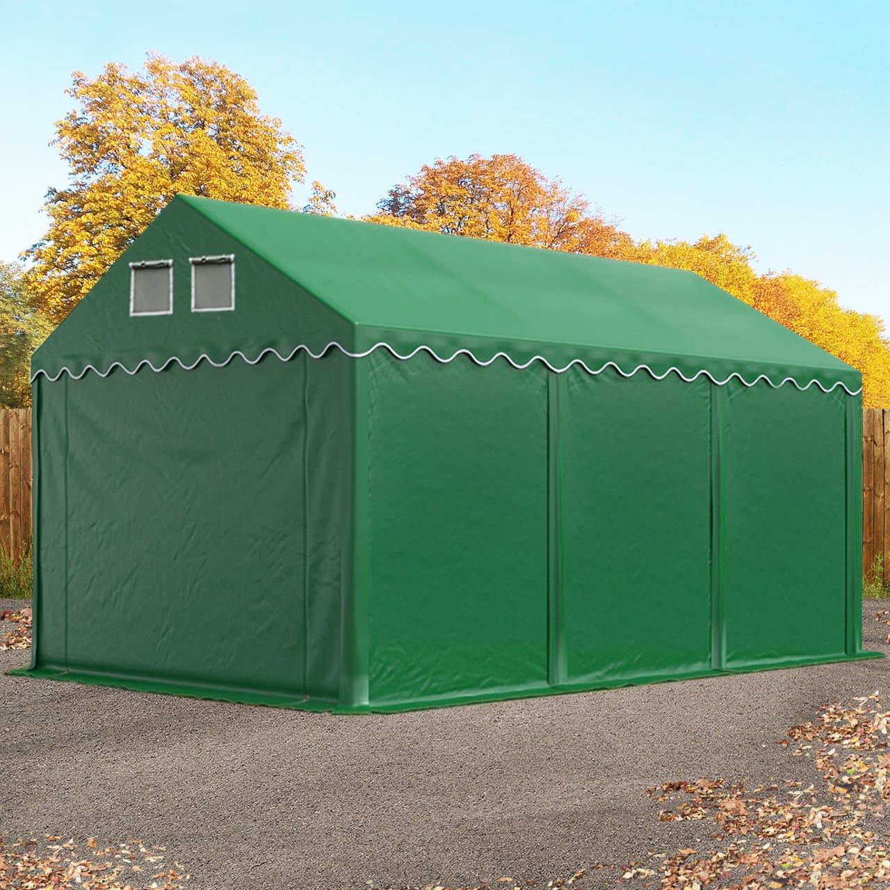 3x6m Lagerzelt dunkelgrün PVC 800 Unterstand Gerätezelt, Bauzelt