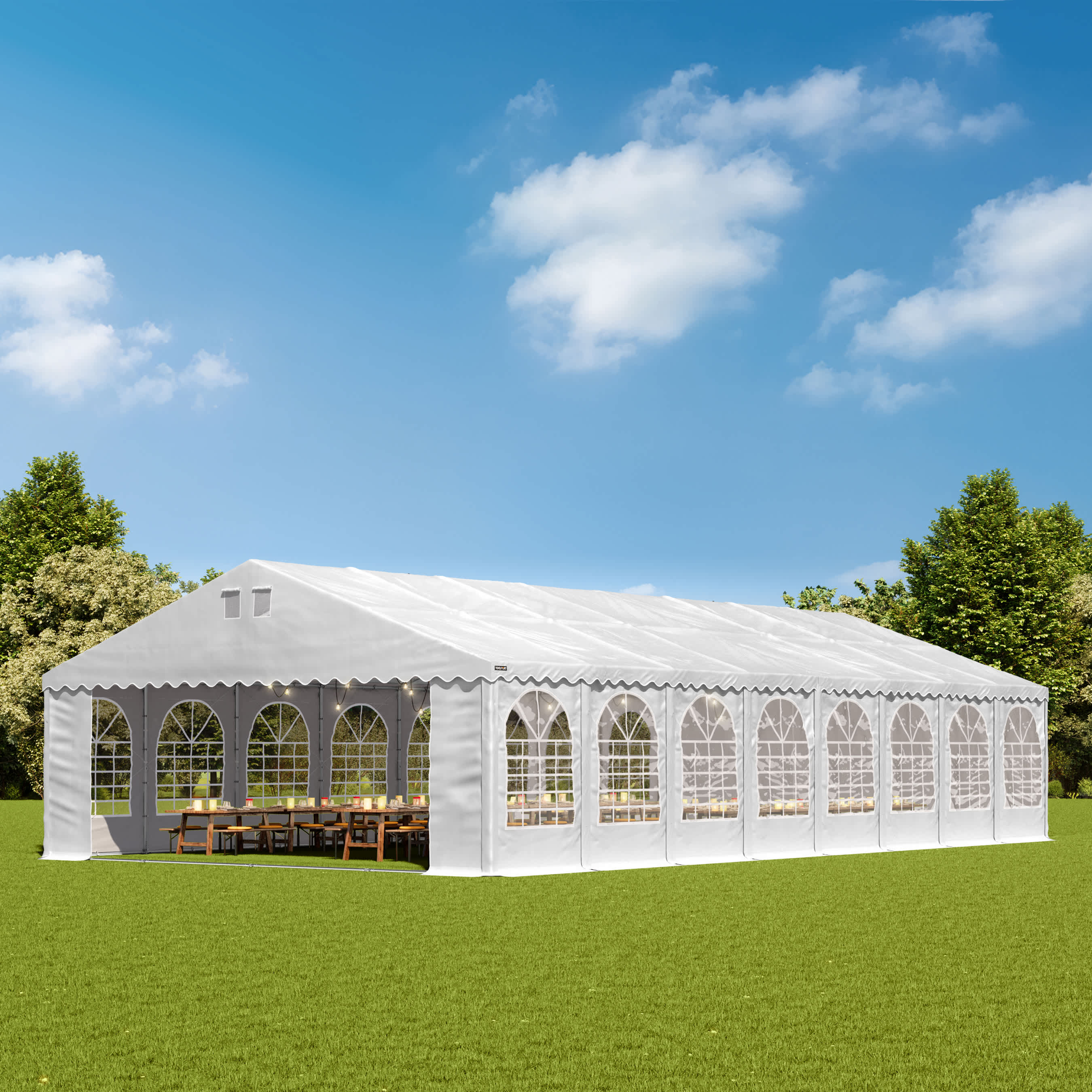 7x20m Marquee white PVC 1400 PRO party tent, event shelter