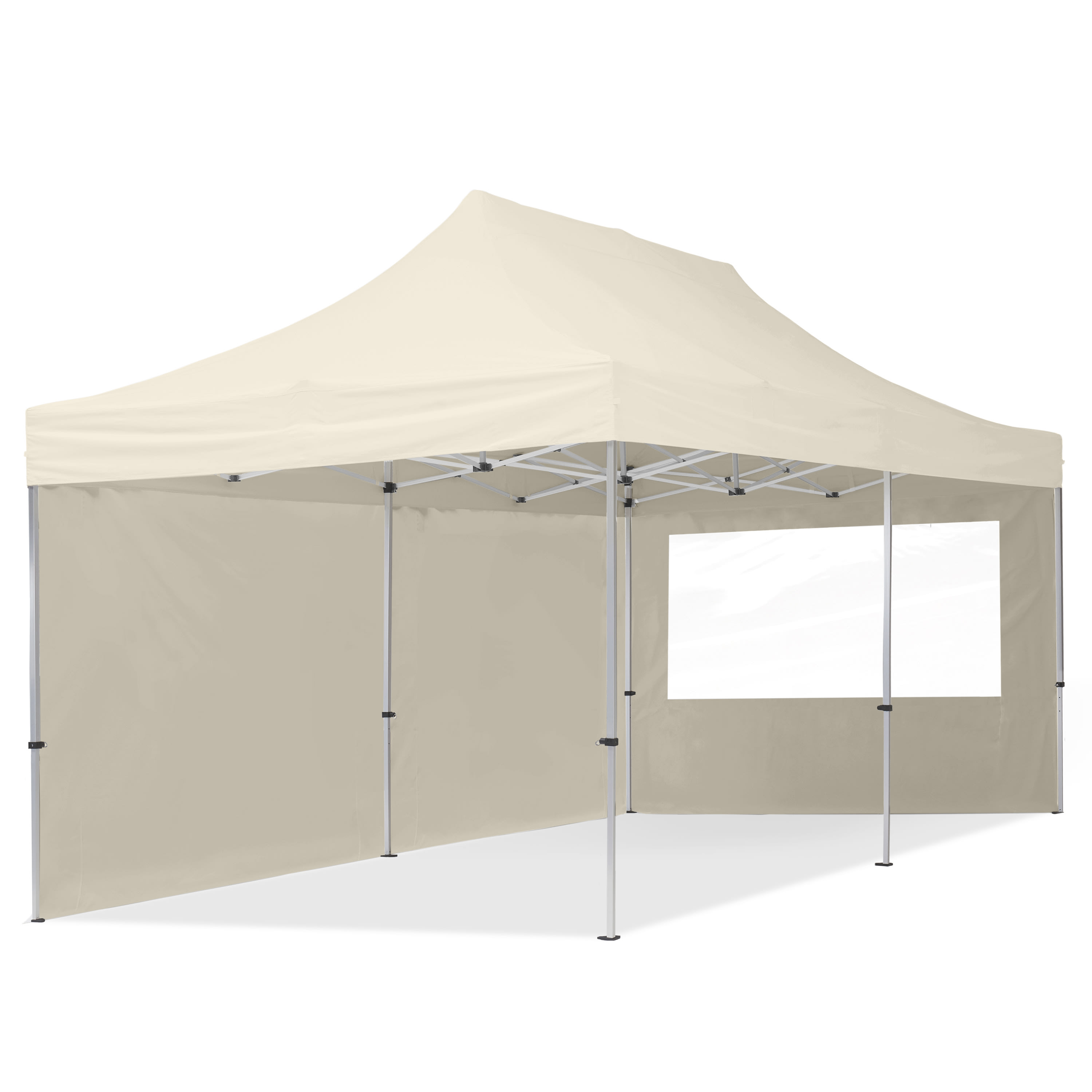 TOOLPORT 3x6m, aluminium, easy-up-pavillon, 2 sidedele, creme - (59022)