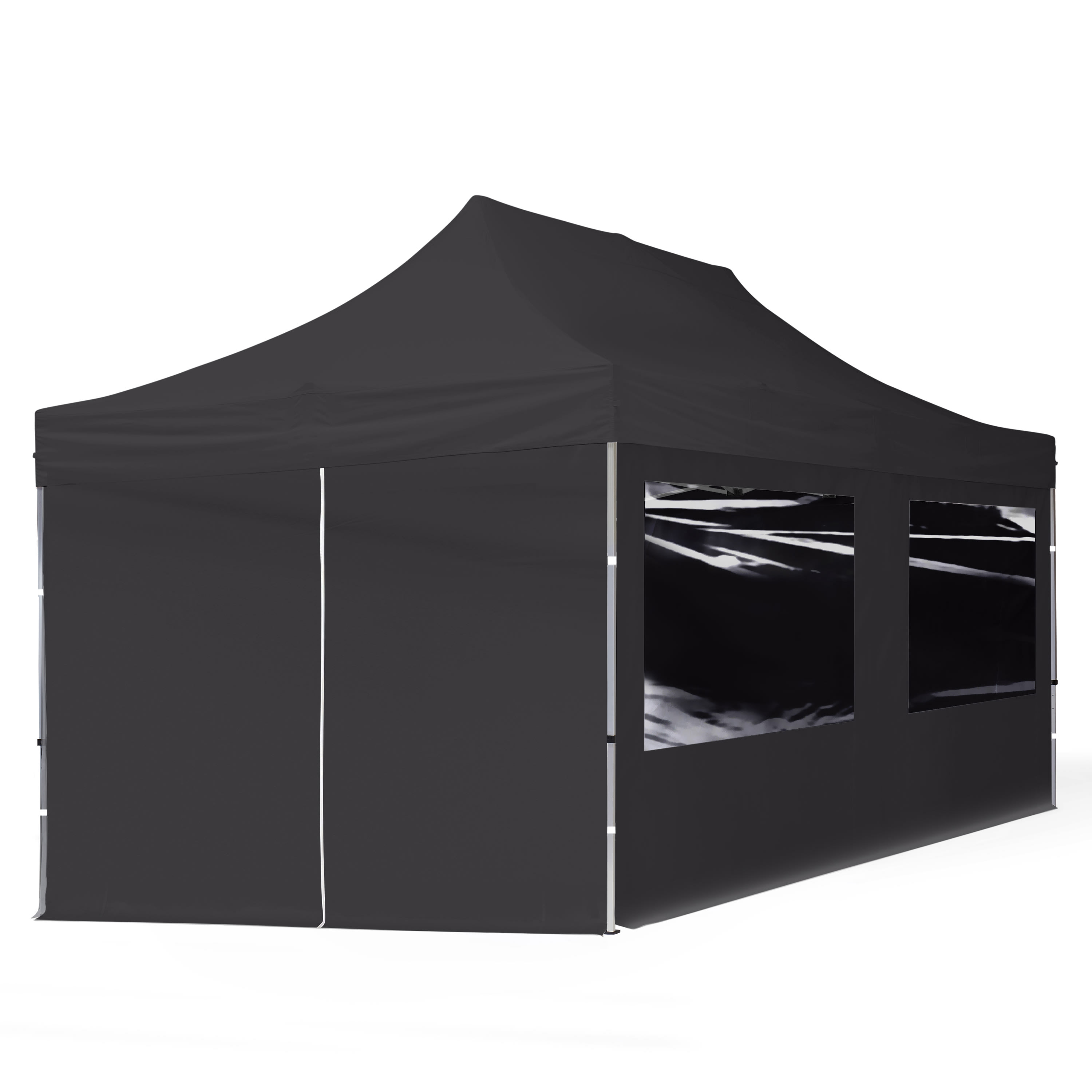 TOOLPORT 3x6m, aluminium, easy-up-pavillon, 4 sidedele, sort - (59031)