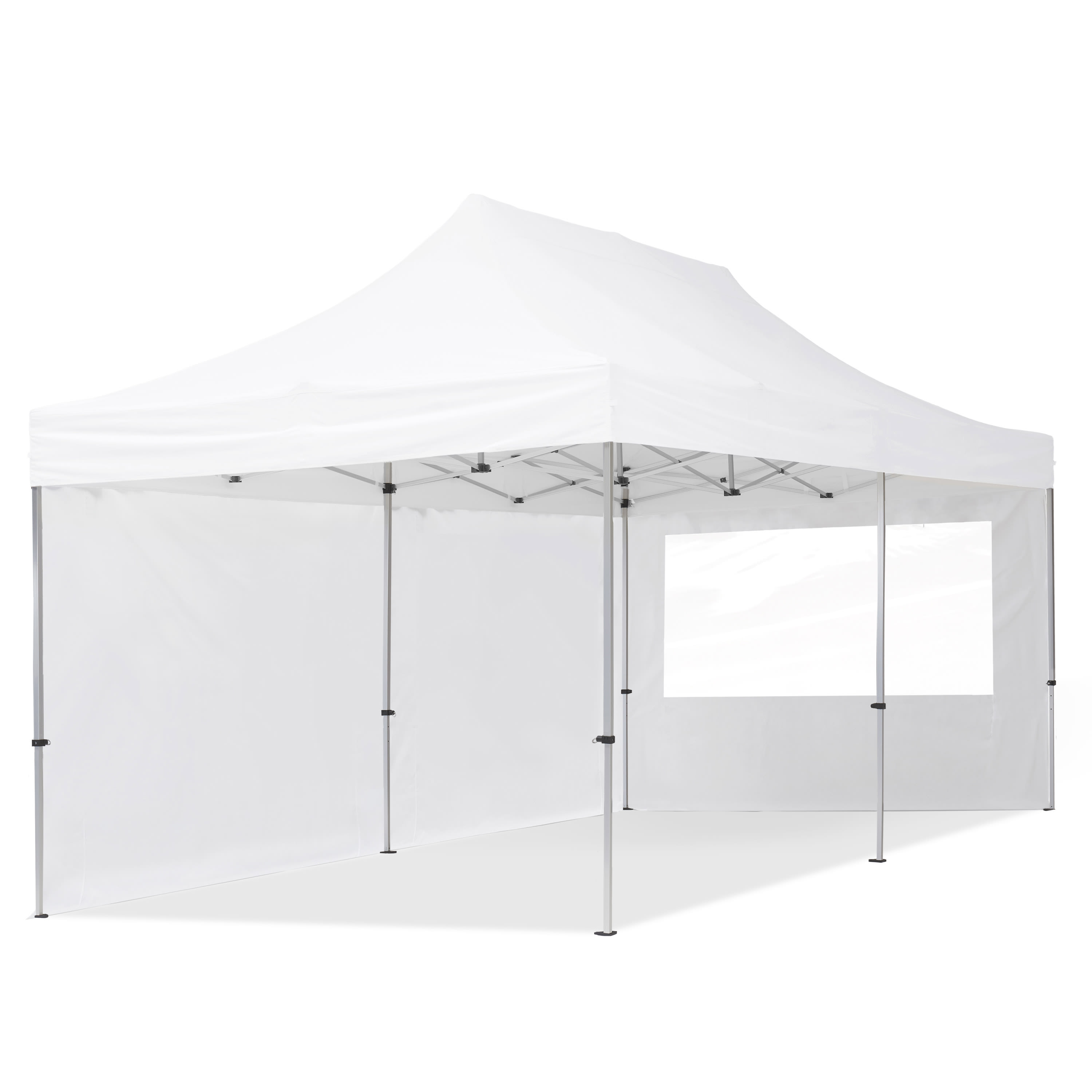 TOOLPORT 3x6m, aluminium, easy-up-pavillon, 2 sidedele, hvid - (59033)