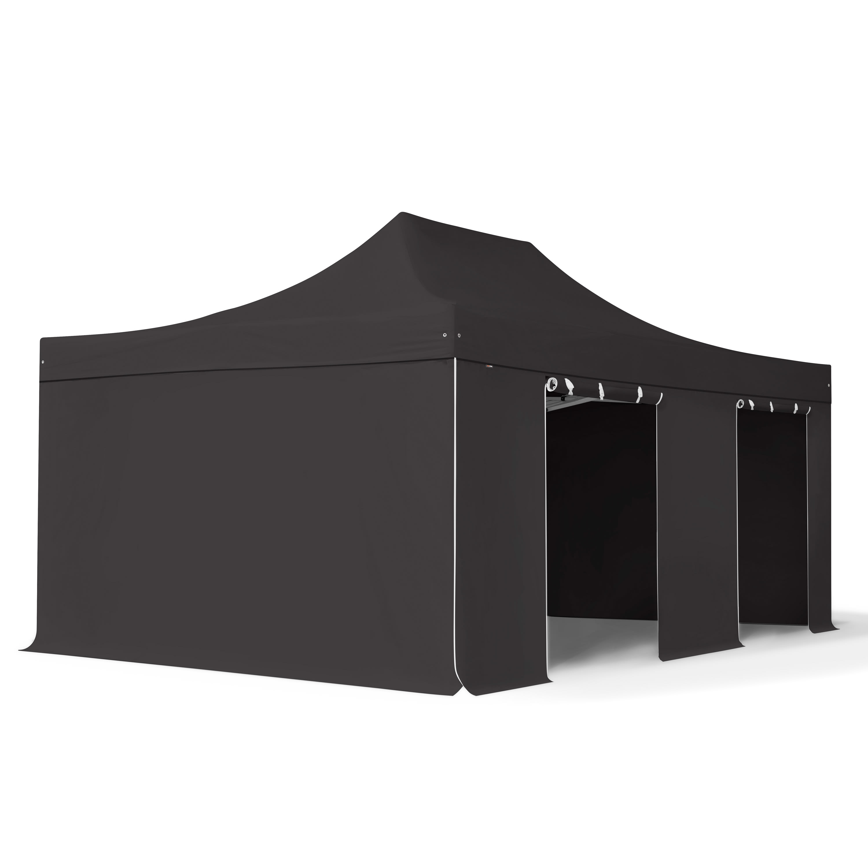 4x6m Snabbtält svart Högkvalitetspolyester 800 Depåtält, Pop Up Tält, Paviljong, Marknadstält, Easy Up Tält