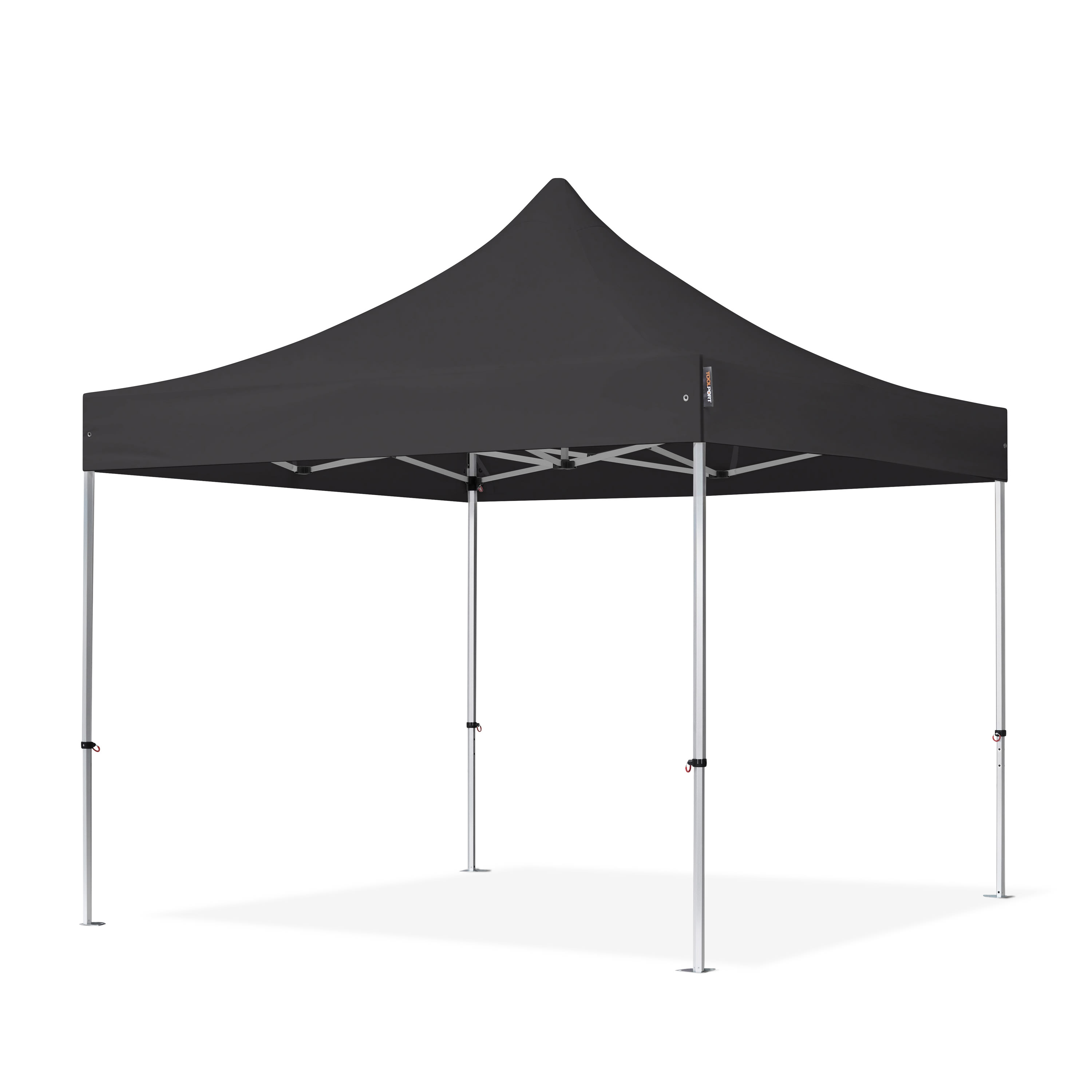 3x3m Faltpavillon schwarz PVC 850 Faltzelt, Klappzelt, Marktzelt