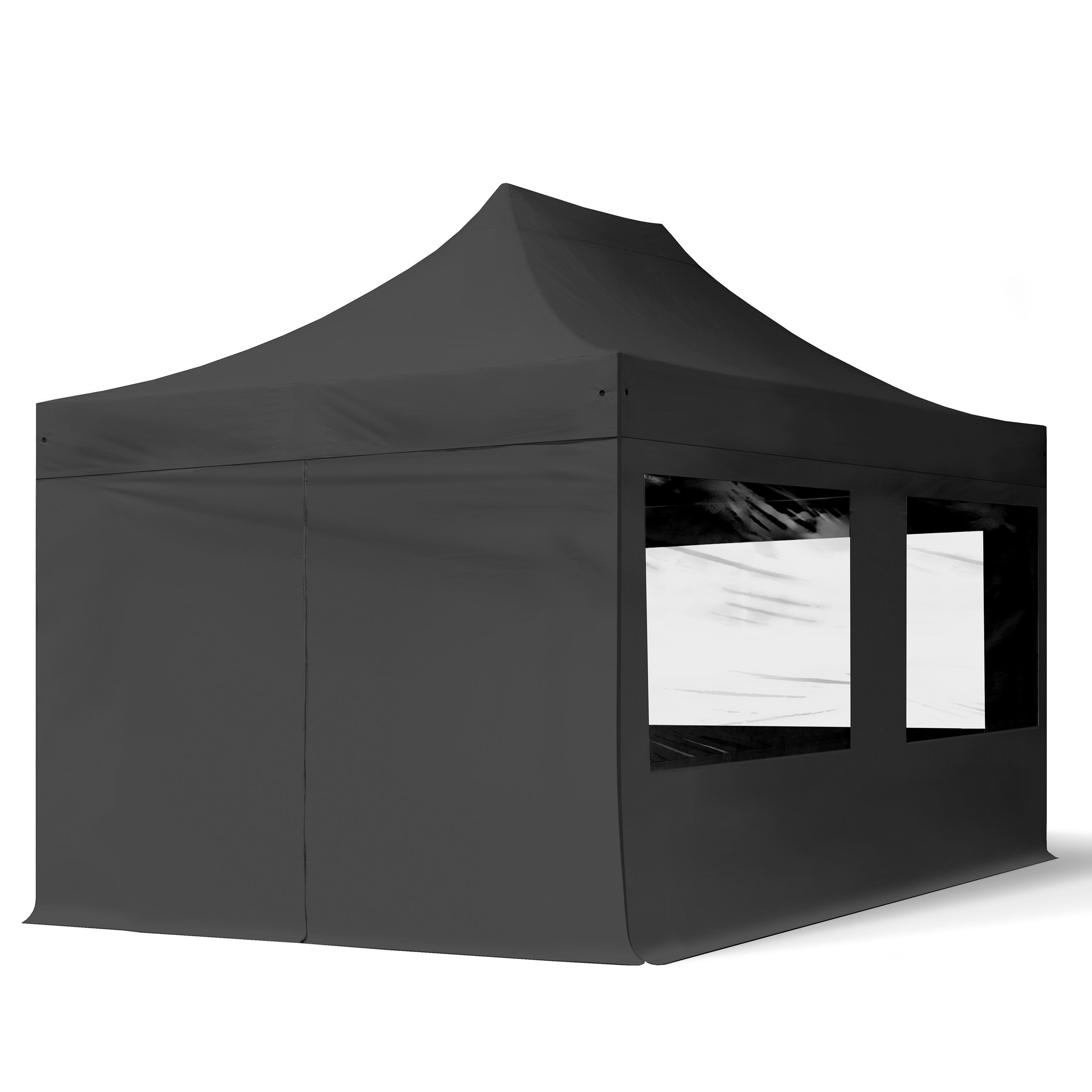 3x4,5m Pop up partytelt svart Høytytende polyester 700 Easy-up-partytelt, Lettoppsett partytelt