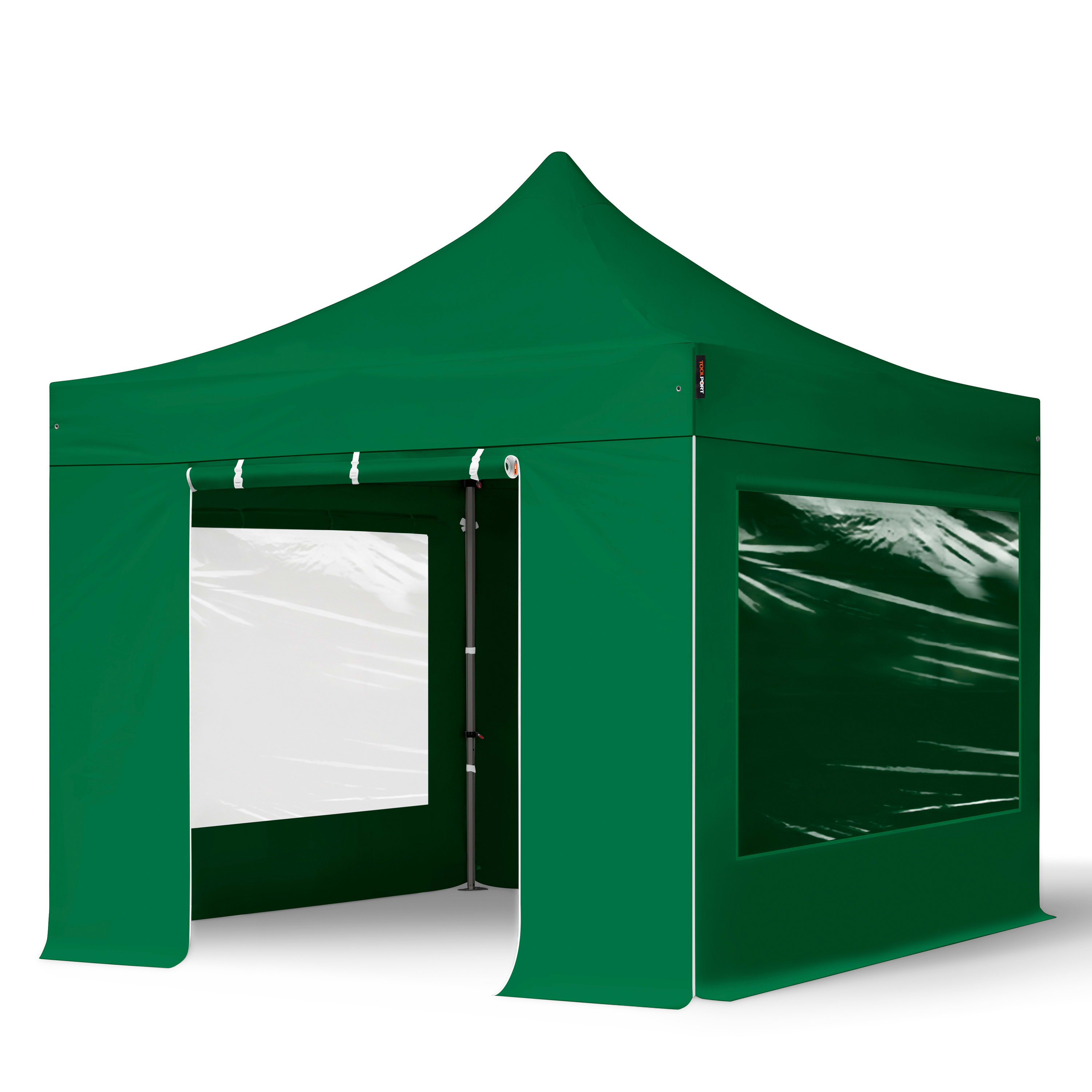 3x3m Tonnelle pliante vert foncé Polyester haute qualité 750 Tente pliante, Barnum pliante