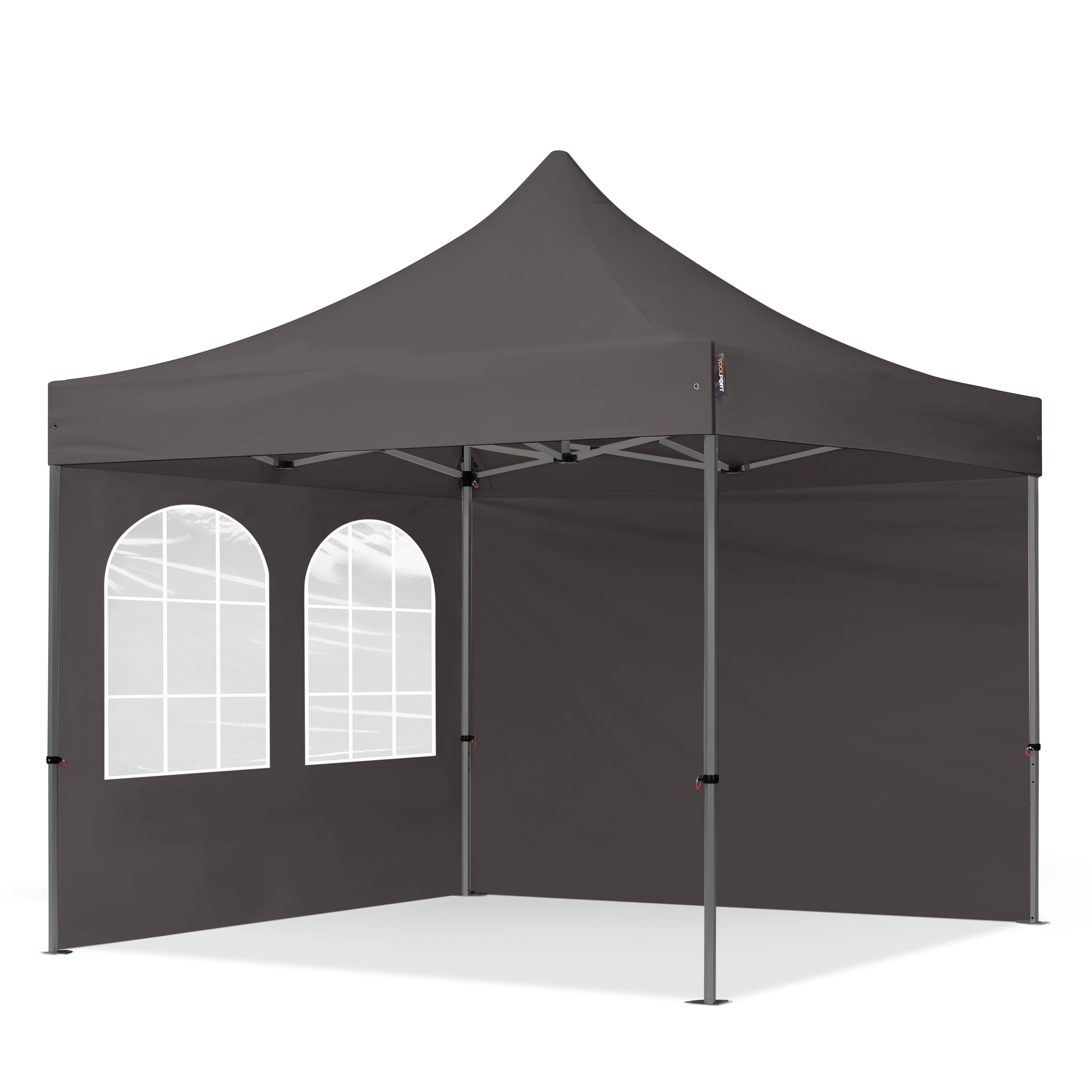 3x3m Pop Up Gazebo dark grey High-performance Polyester 750 folding gazebo, tent gazebo