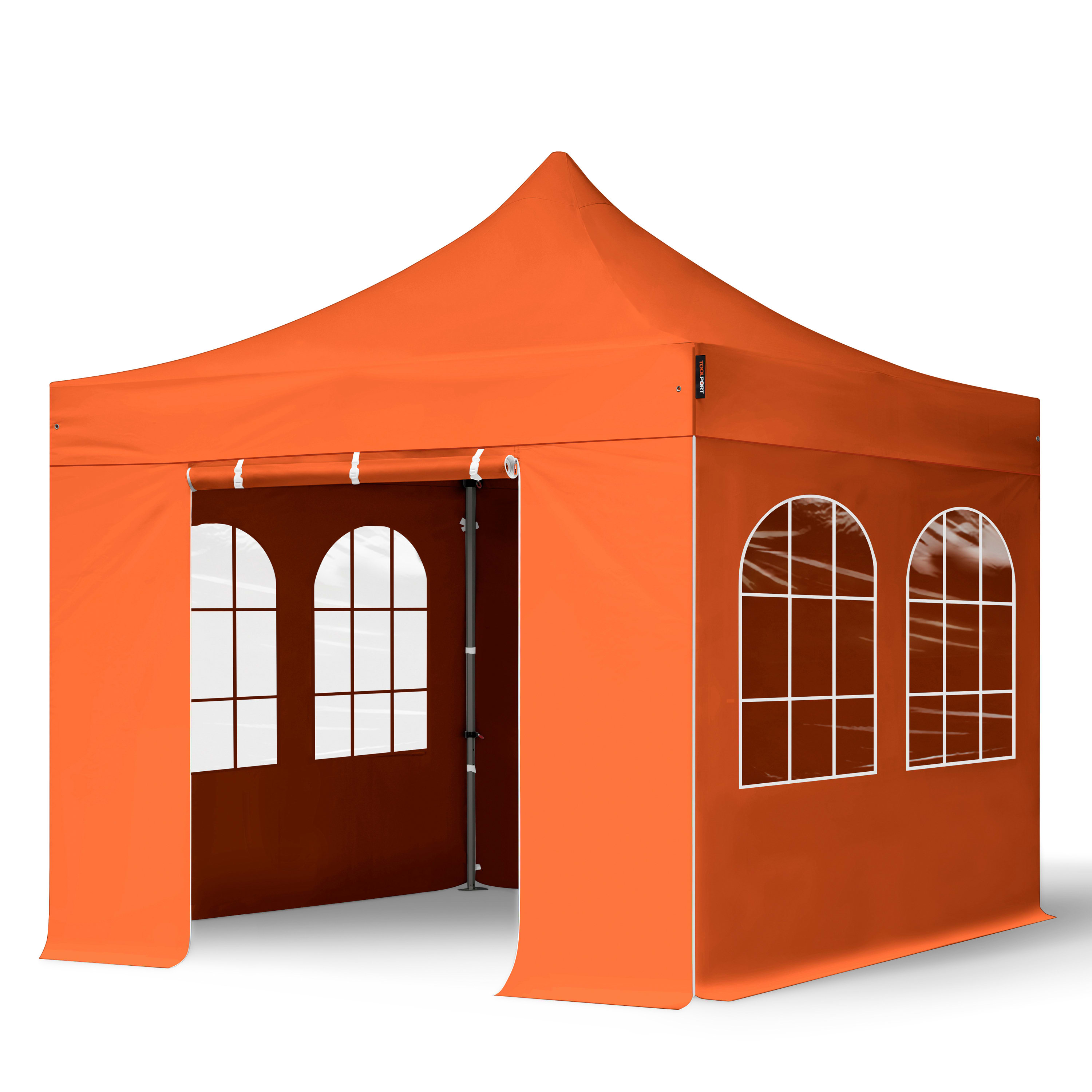3x3m Tonnelle pliante orange Polyester haute qualité 750 Tente pliante, Barnum pliante