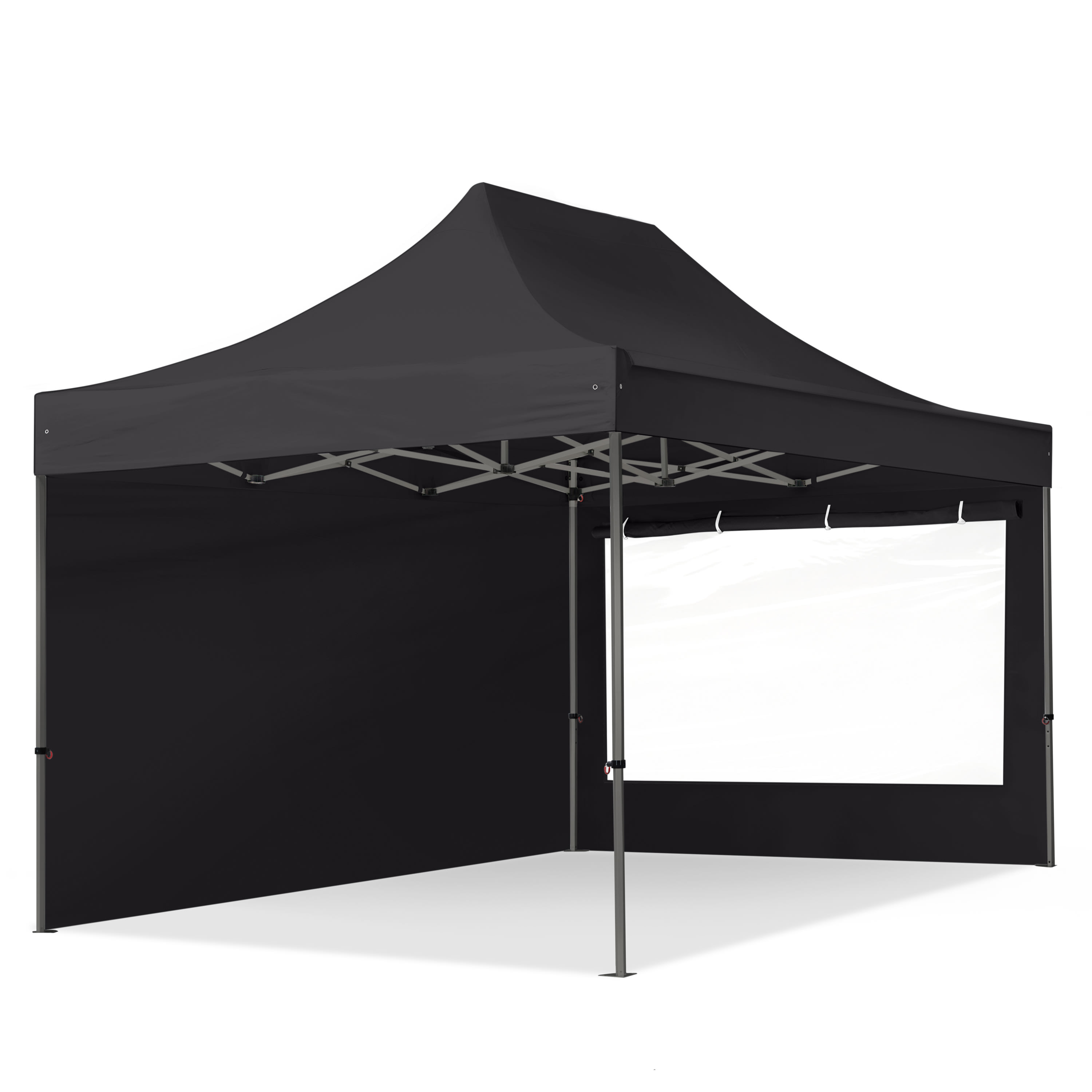 3x4,5m Tonnelle pliante noir Polyester haute qualité 750 Tente pliante, Barnum pliante