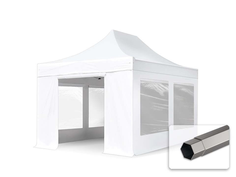 3x4.5m Pop Up Gazebo white High-performance Polyester 750 folding gazebo, tent gazebo