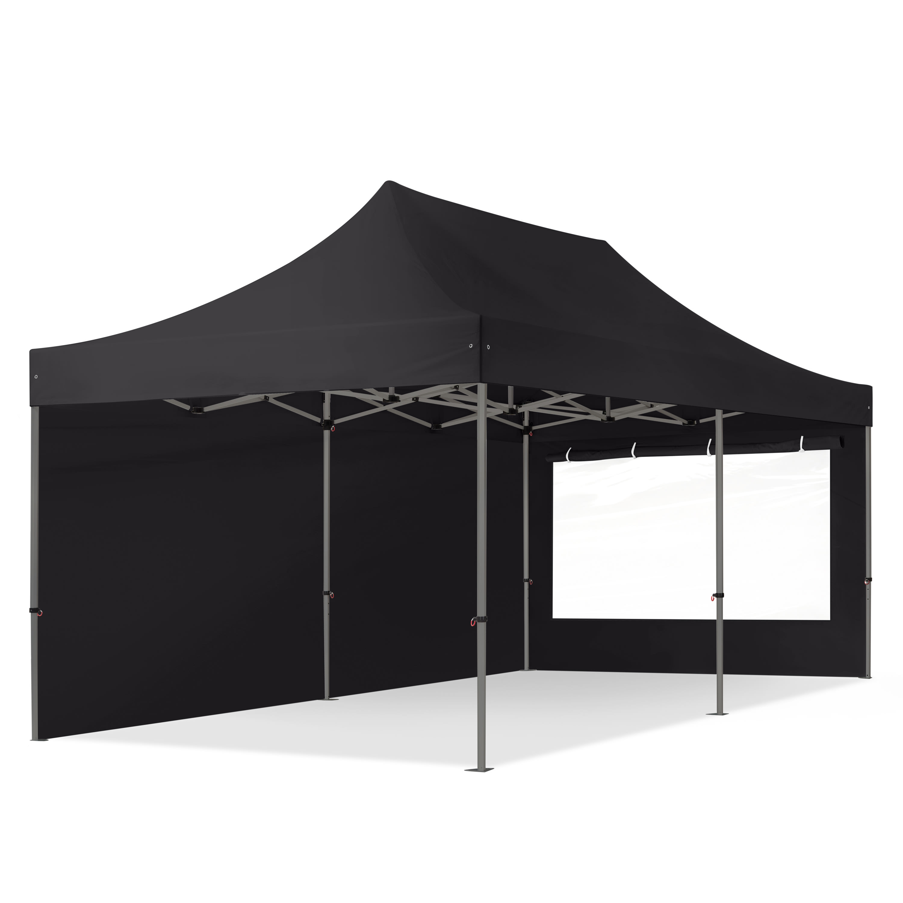 3x6m Tonnelle pliante noir Polyester haute qualité 750 Tente pliante, Barnum pliante