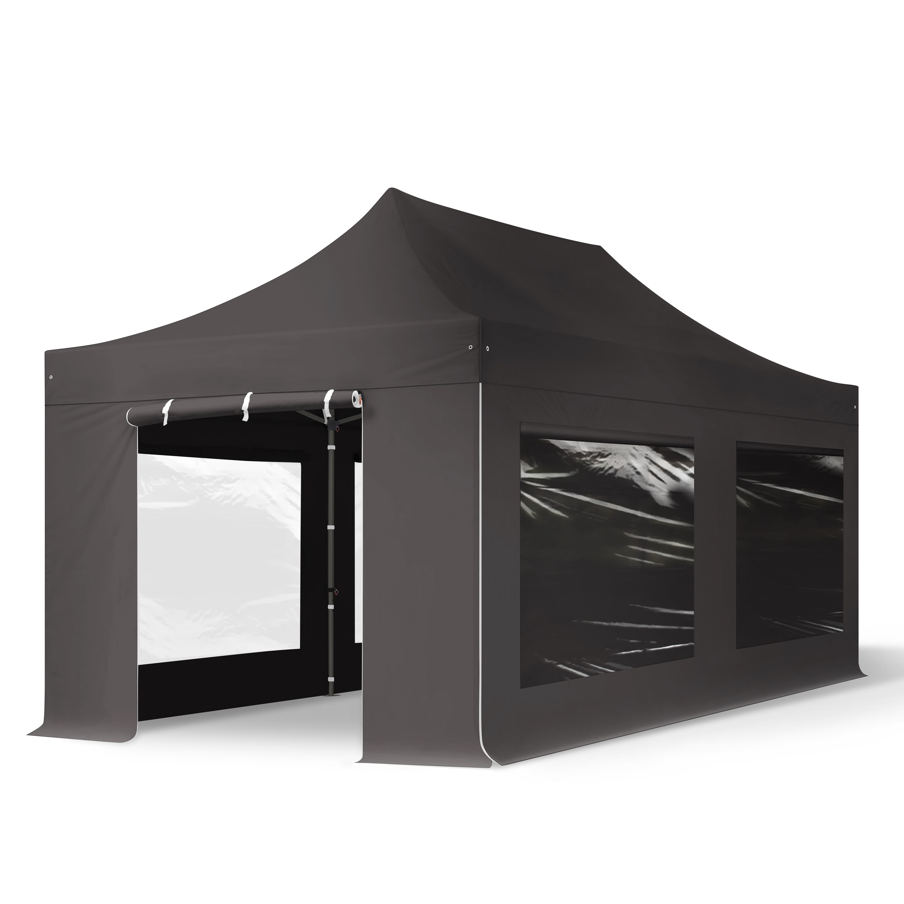 3x6m Pop Up Gazebo dark grey High-performance Polyester 750 folding gazebo, tent gazebo