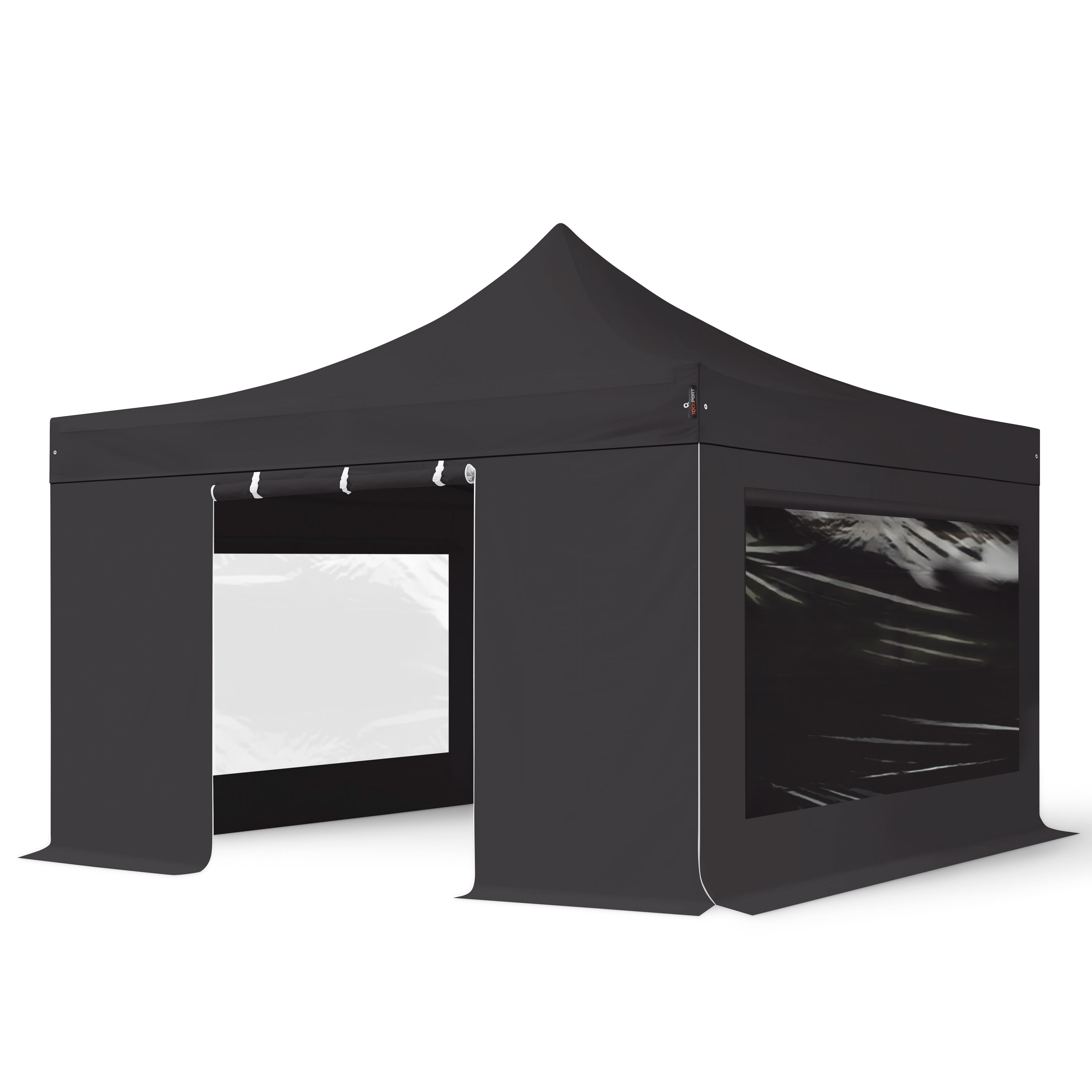 4x4m Easy up Partytent zwart Hoogwaardig polyester 750 Pop Up Partytenten, Easy Up paviljoen, Doorwerktent