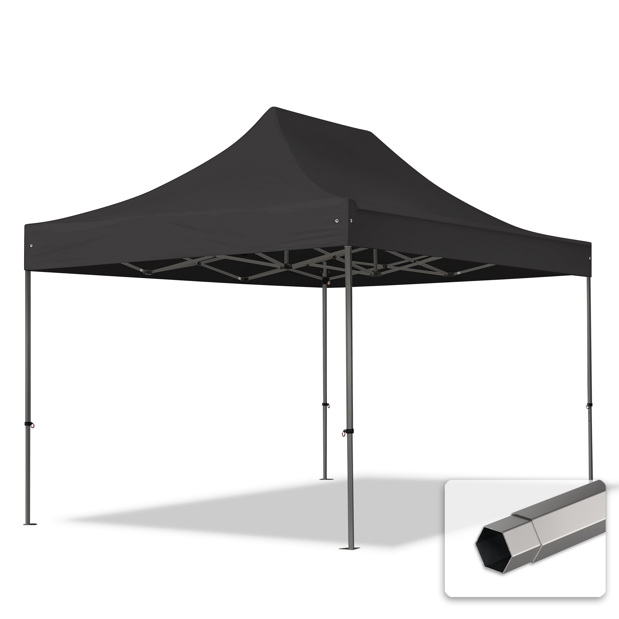 3x4,5m Tonnelle pliante noir PVC 800 Tente pliante, Barnum pliante