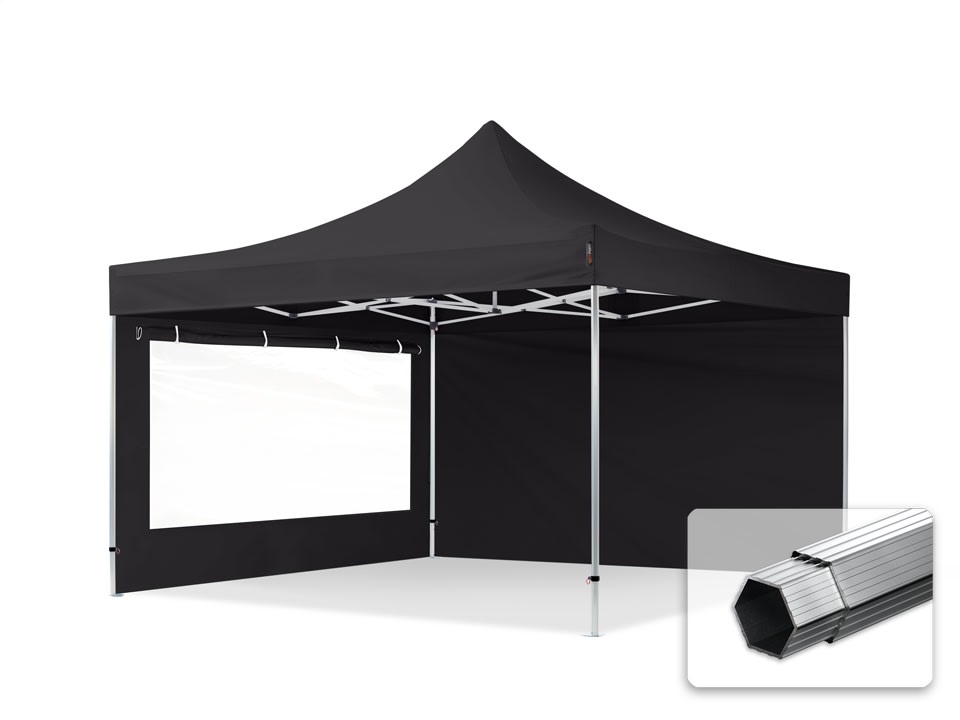 4x4m Tonnelle pliante noir Polyester haute qualité 800 Tente pliante, Barnum pliante