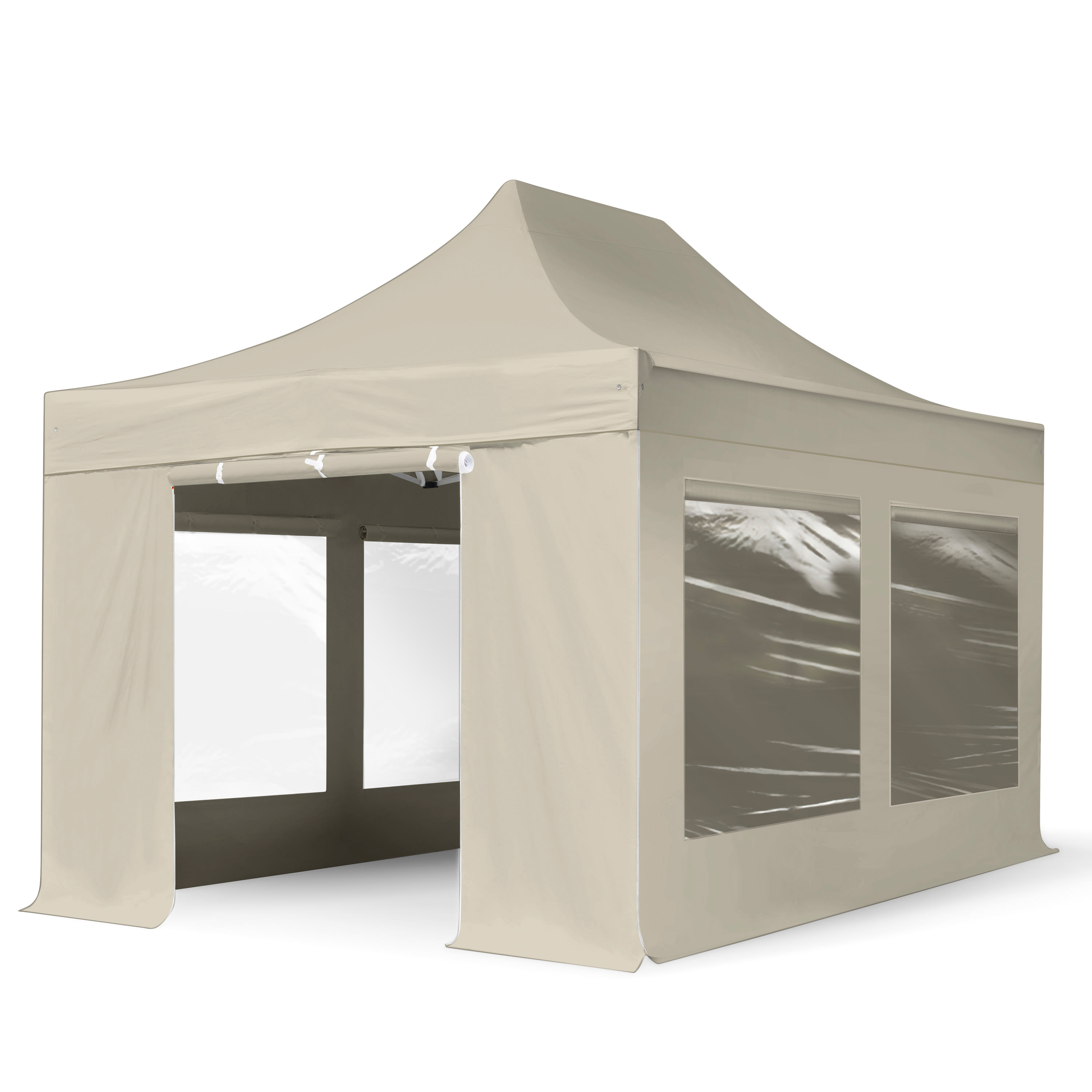 3x4,5m Snabbtält champagne Högkvalitetspolyester 800 Depåtält, Pop Up Tält, Paviljong, Marknadstält, Easy Up Tält