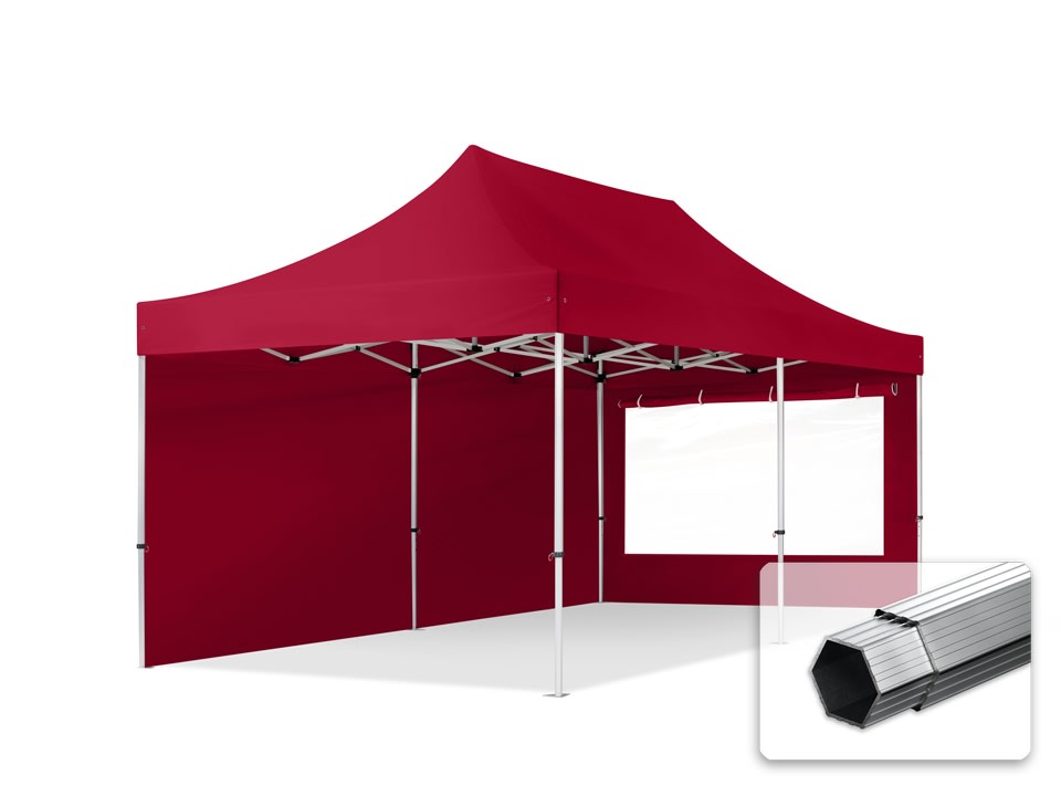 3x6m Tonnelle pliante rouge Polyester haute qualité 800 Tente pliante, Barnum pliante