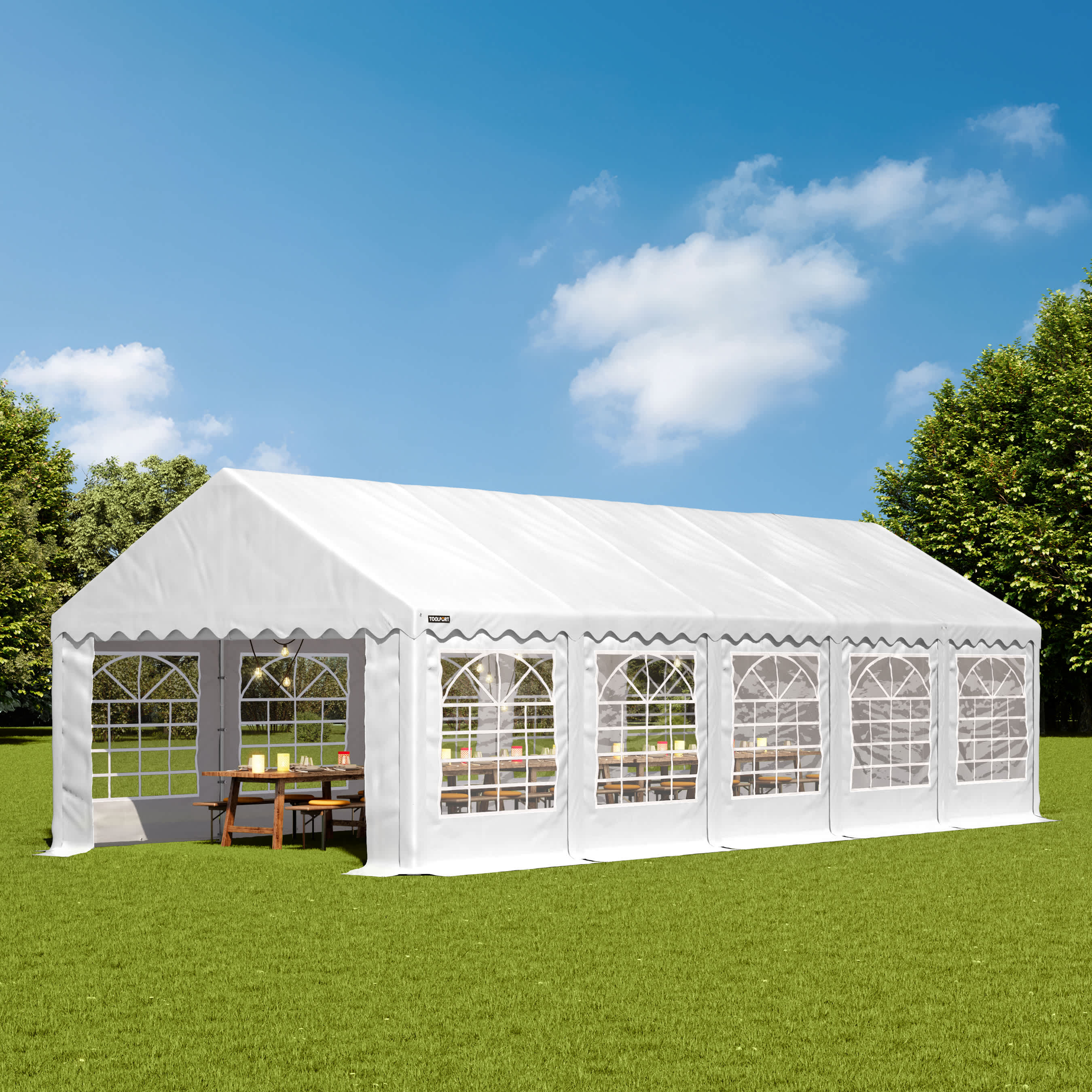 4x10m Marquee white PVC 700 PRO party tent, event shelter