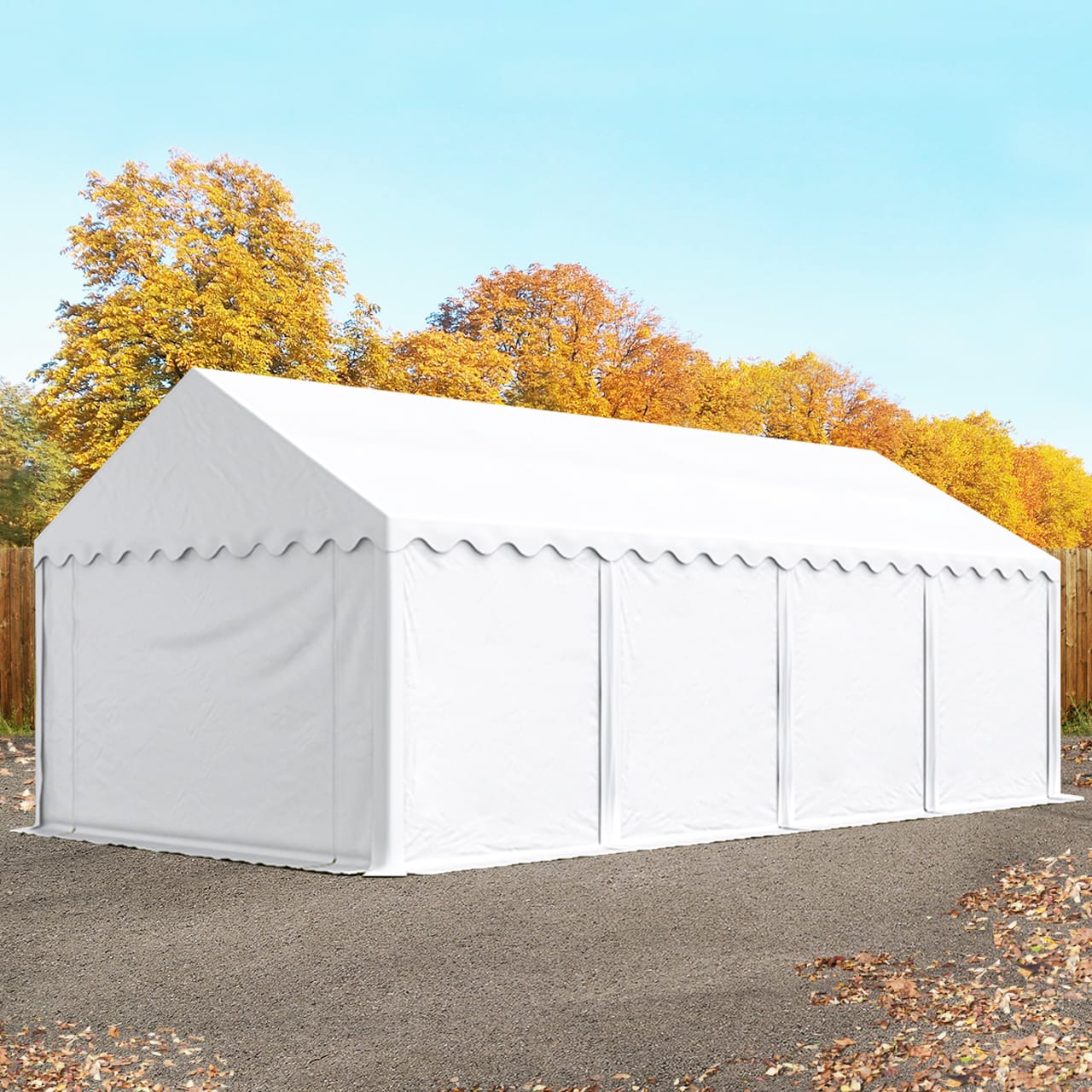 4x8m Tente de stockage blanc PVC 700