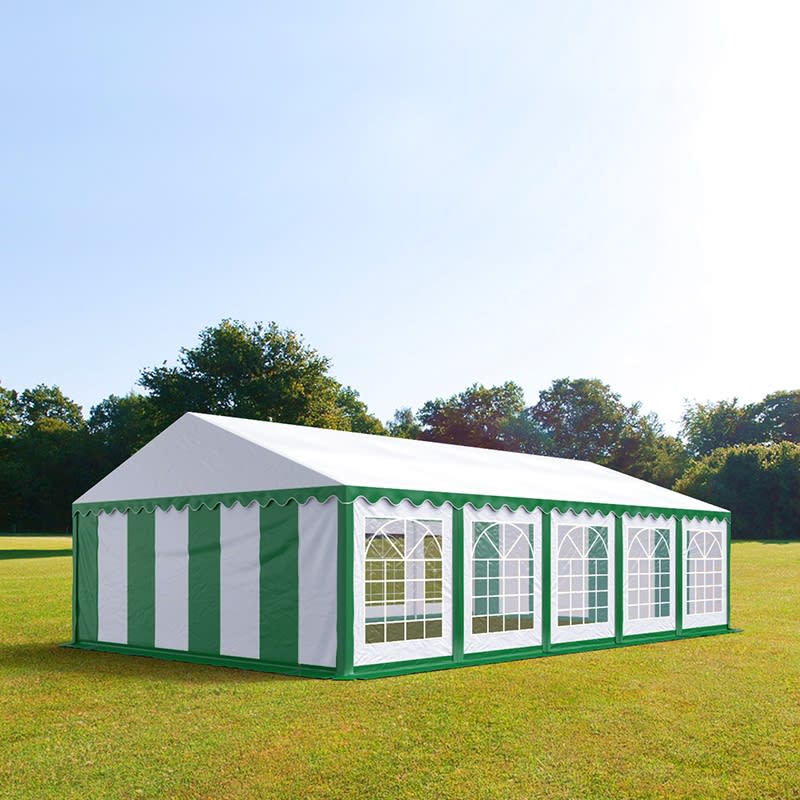 5x10m Tente de réception vert-blanc PVC 700 Barnum, Chapiteau