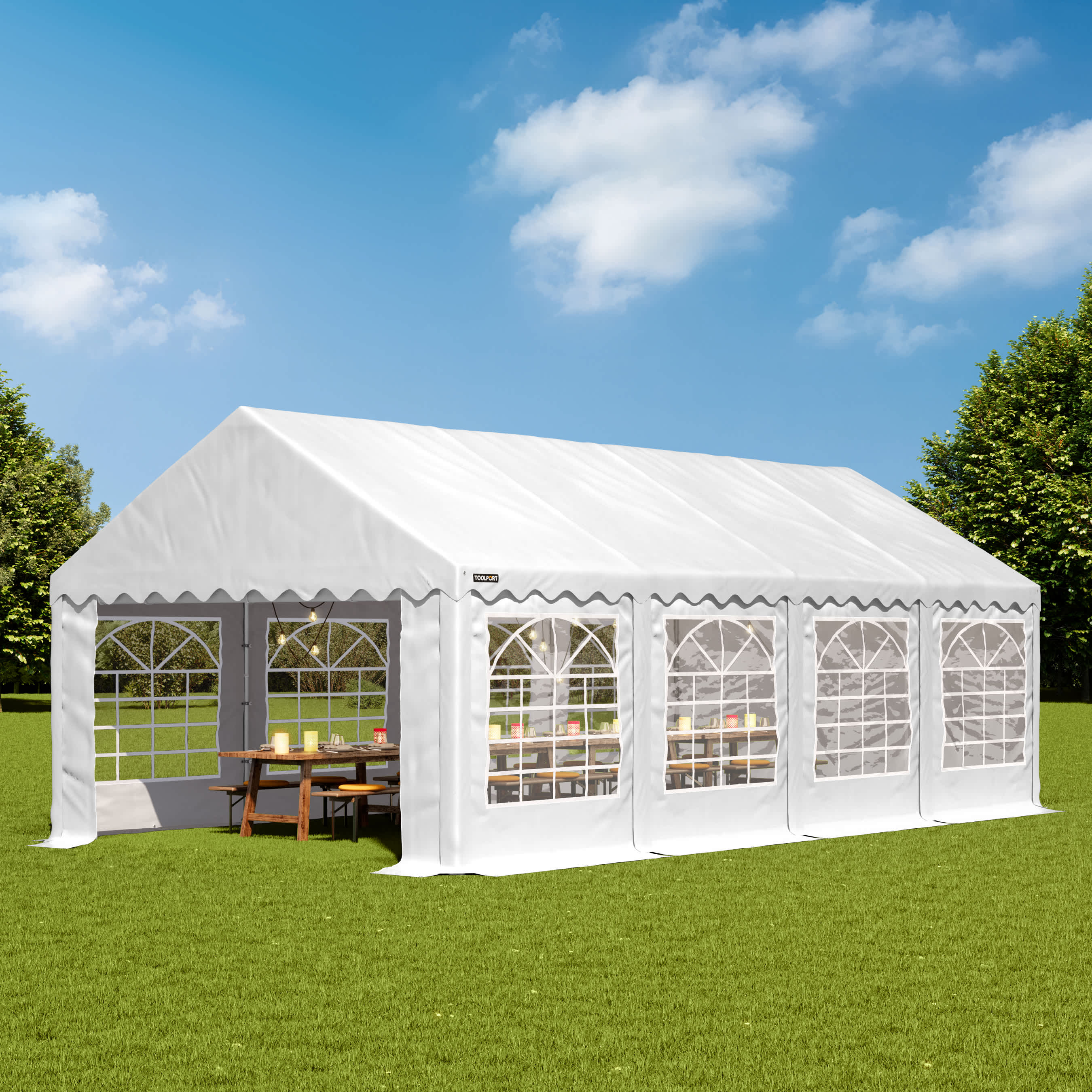 3x8m Marquee white PVC 700 PRO party tent, event shelter