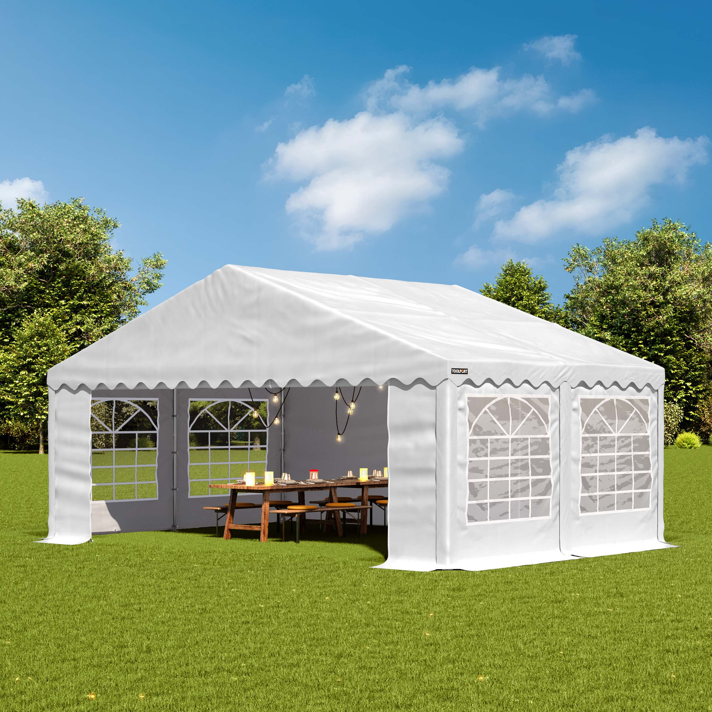 5x4m Marquee white PVC 700 PRO party tent, event shelter