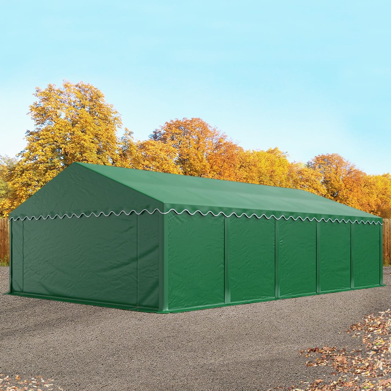 5x10m Lagerzelt dunkelgrün PVC 700 Unterstand Gerätezelt, Bauzelt